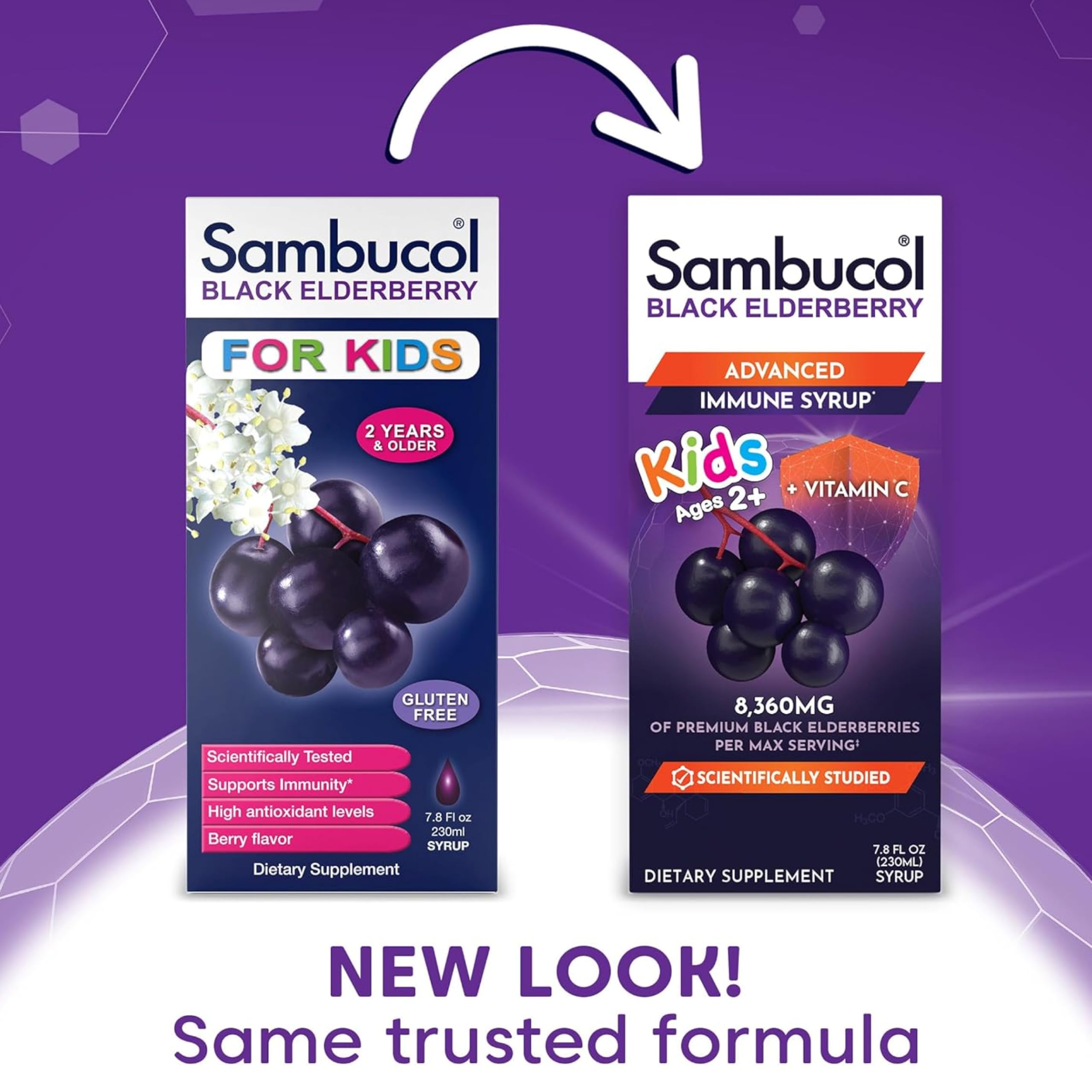 Foto 3 pulgar | Sirope De Saúco Negro Sambucol para Niños con Vitamina C 120 ml Paquete de 2 - Venta Internacional