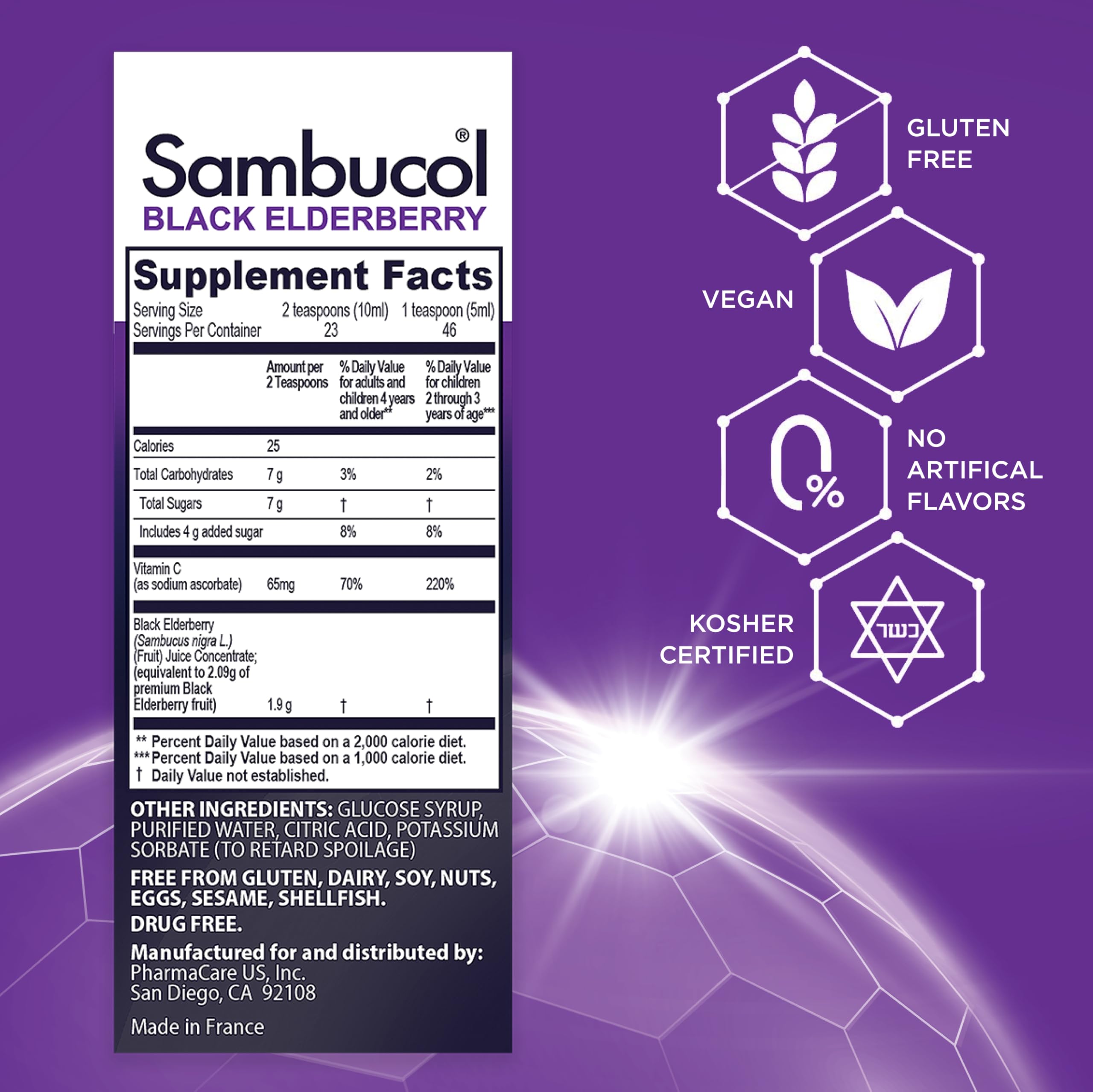 Foto 3 | Sirope De Saúco Negro Sambucol para Niños con Vitamina C 120 ml Paquete de 2 - Venta Internacional