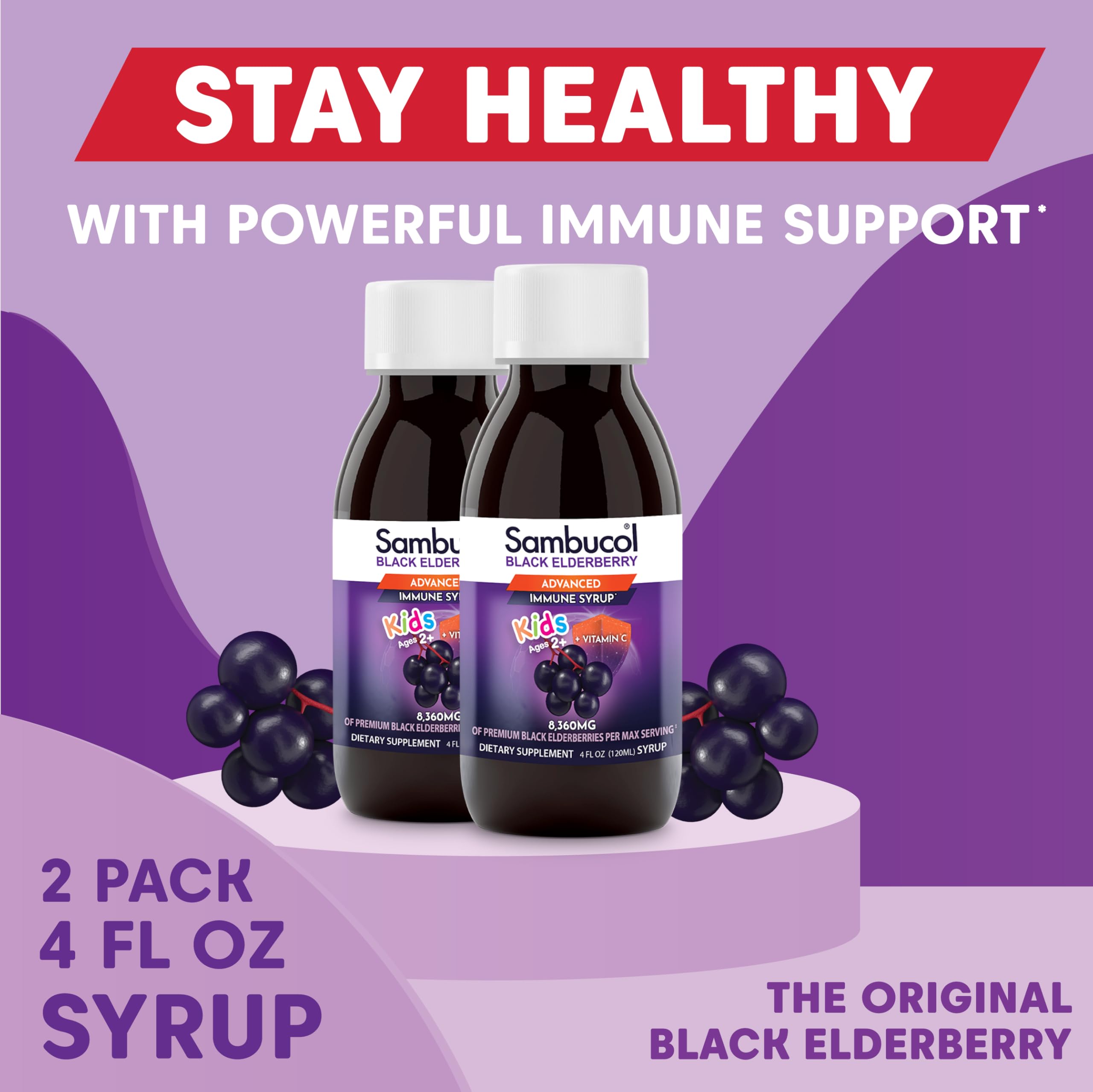 Foto 5 | Sirope De Saúco Negro Sambucol para Niños con Vitamina C 120 ml Paquete de 2 - Venta Internacional