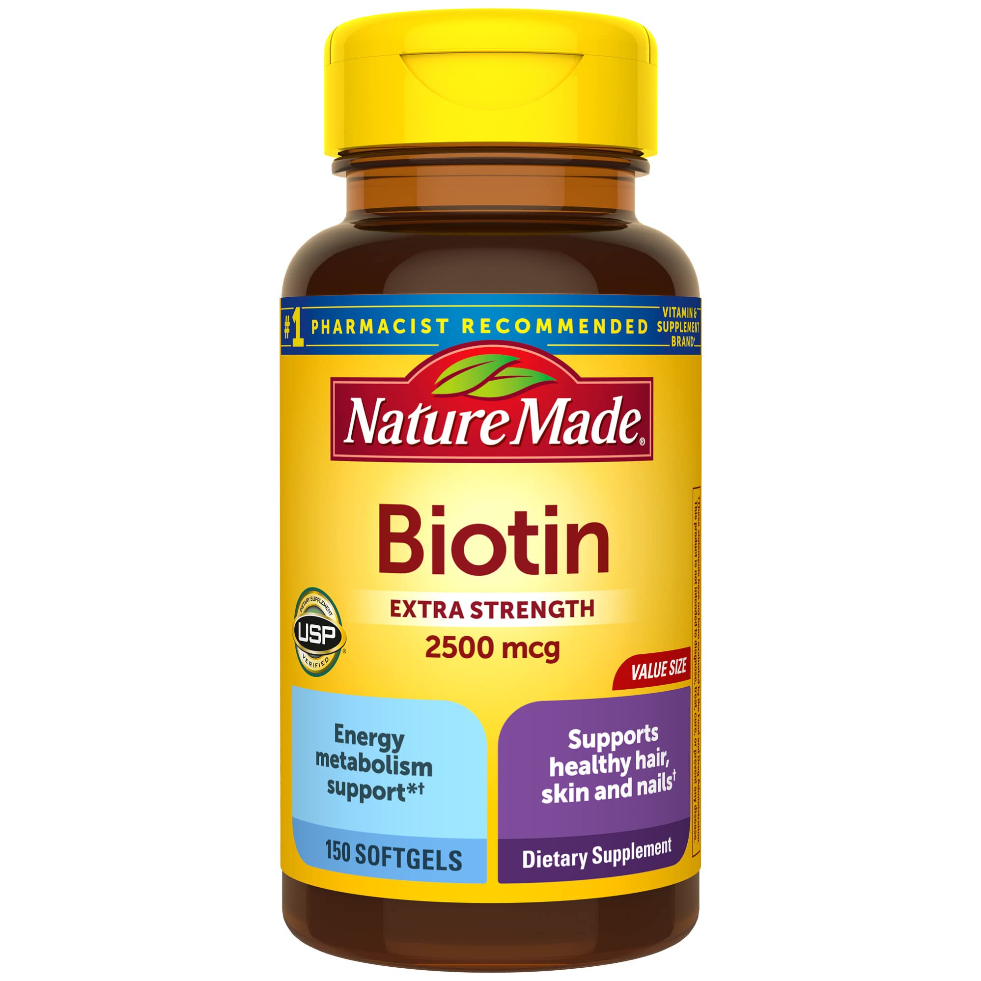 Foto 2 pulgar | Suplemento Nature Made De Biotina Extra Fuerte, 2500 Mcg, 150 Cápsulas Blandas - Venta Internacional.