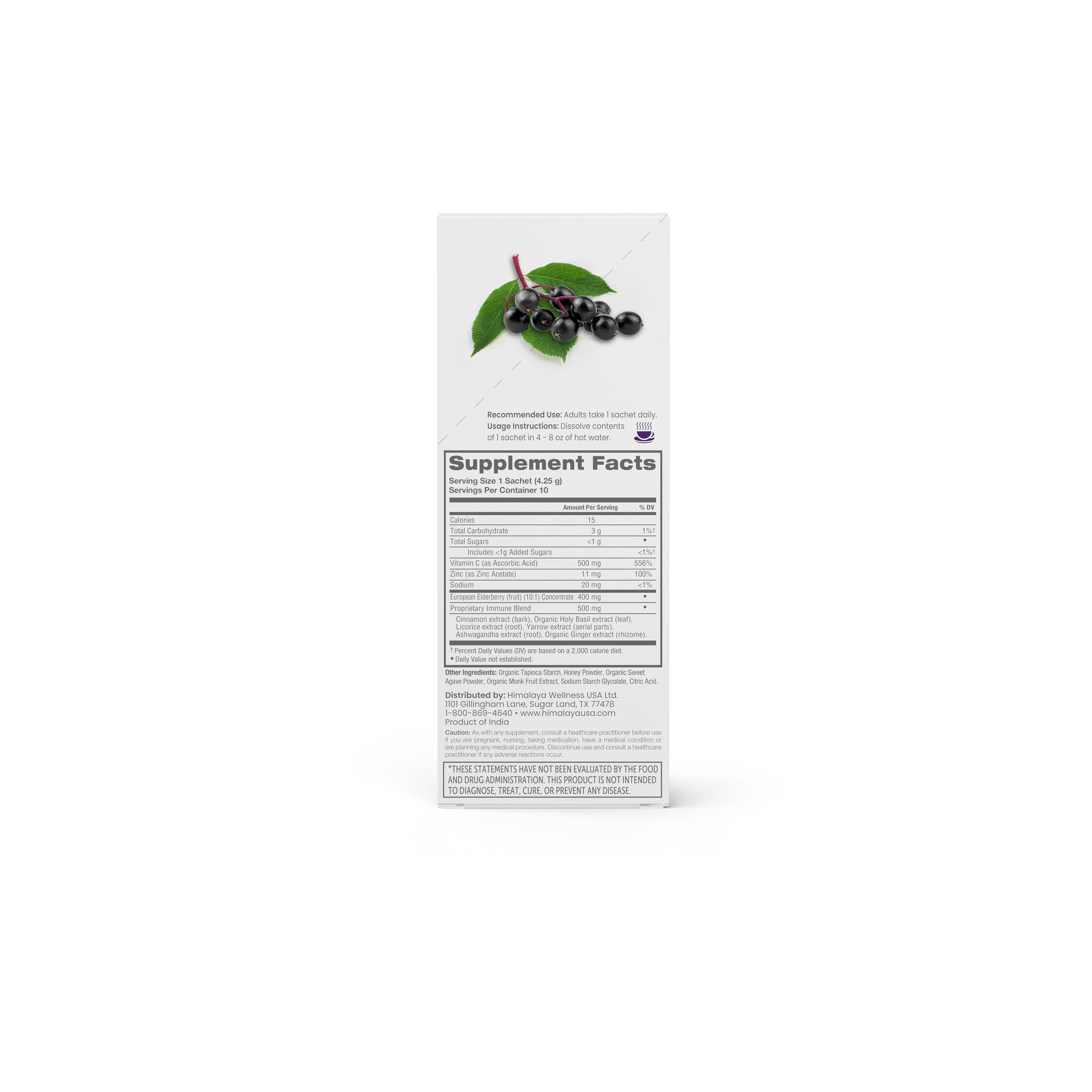 Foto 3 pulgar | Suplemento Mezcla de Saúco del Himalaya con Zinc y Vitamina C 4,3 G - Venta Internacional