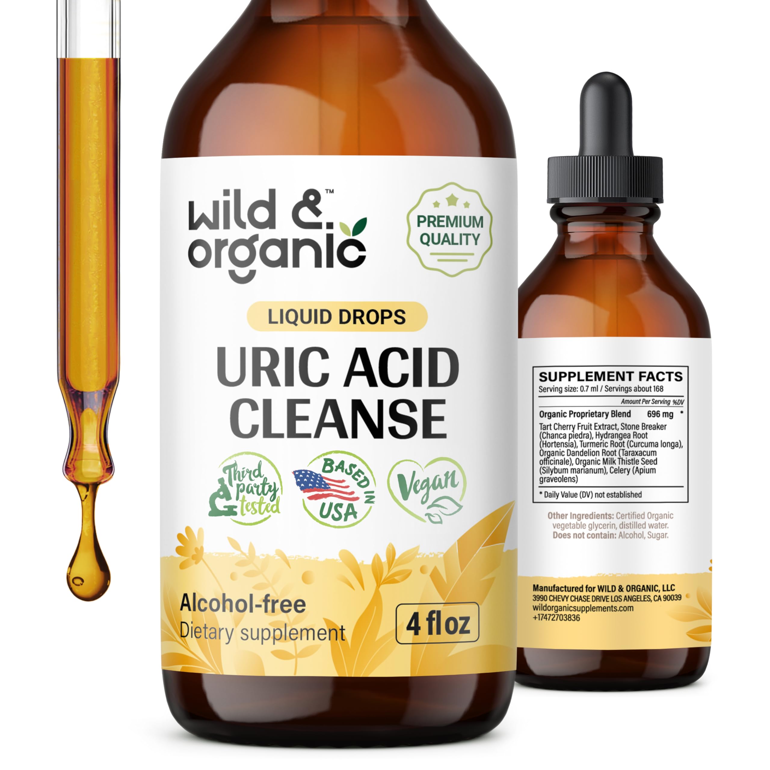 Foto 2 pulgar | Líquido Limpiador de Ácido Úrico En Gotas Wild & Organic 118 Ml - Venta Internacional