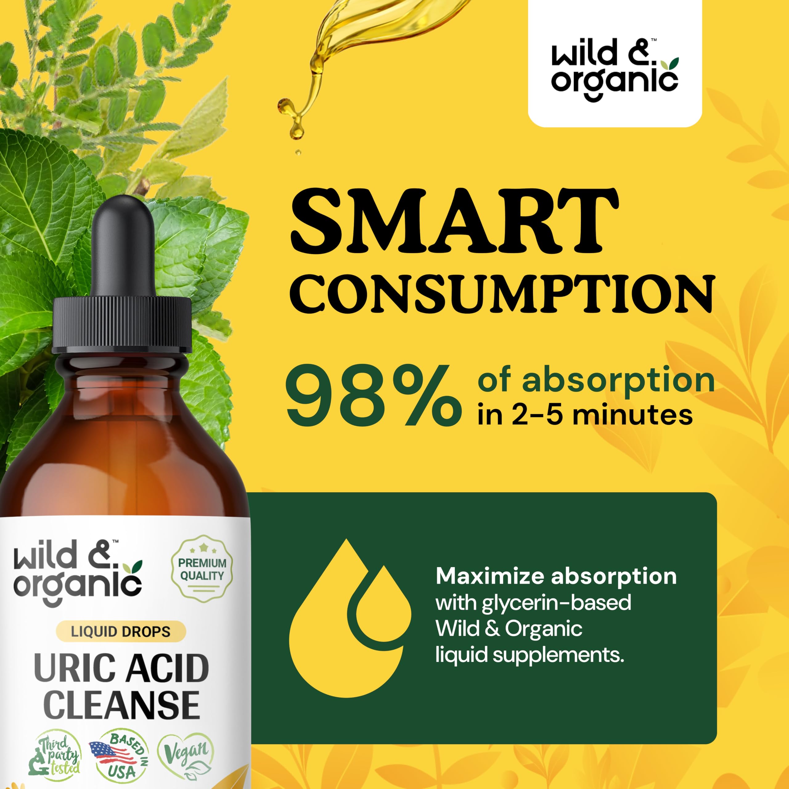 Foto 5 pulgar | Líquido Limpiador de Ácido Úrico En Gotas Wild & Organic 118 Ml - Venta Internacional