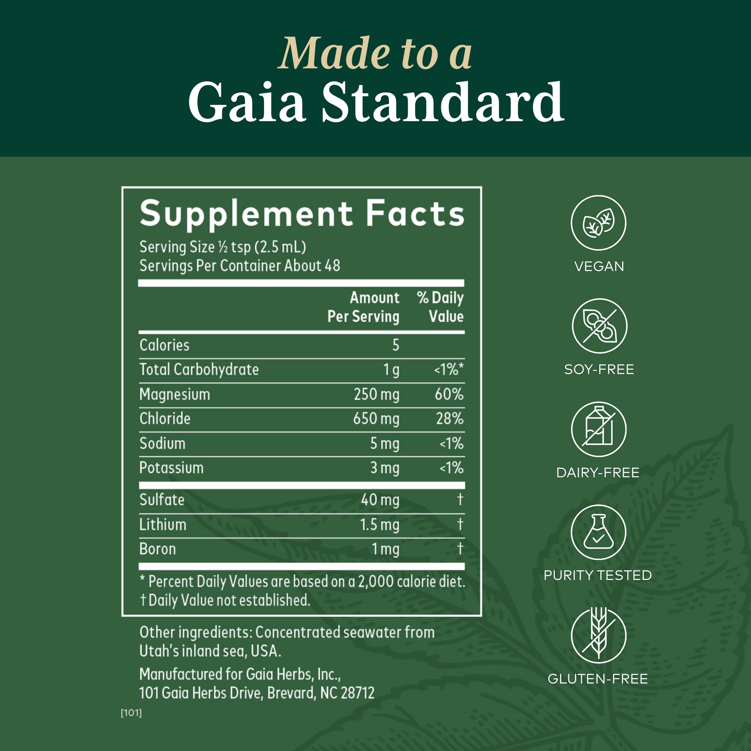 Foto 3 pulgar | Suplemento De Magnesio Líquido Gaia Herbs Pro De 120 Ml Con Oligoelementos - Venta Internacional.