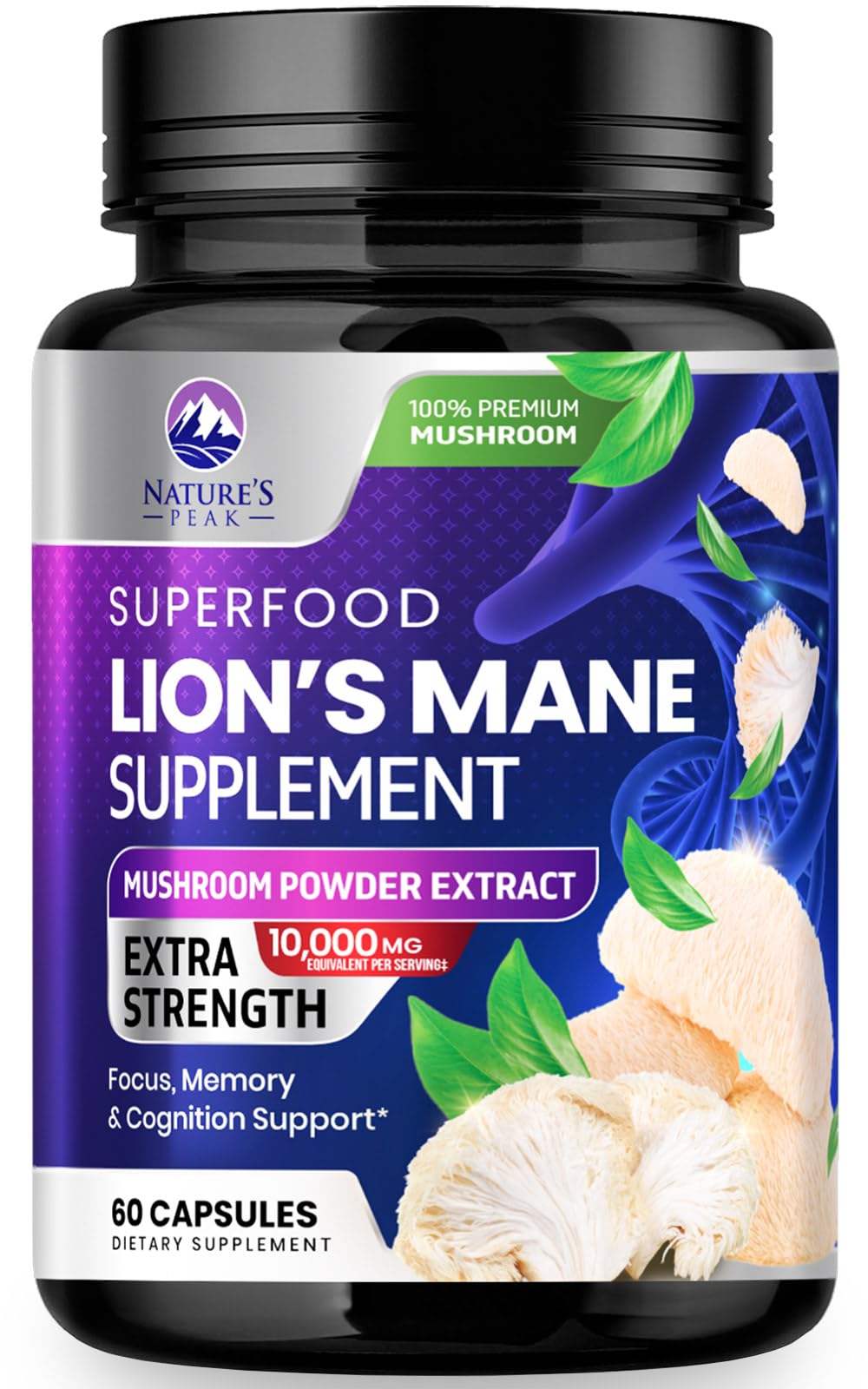 Foto 2 pulgar | Suplemento Lions Mane Mushroom, 10,000 mg 60 Cápsulas - Venta Internacional.