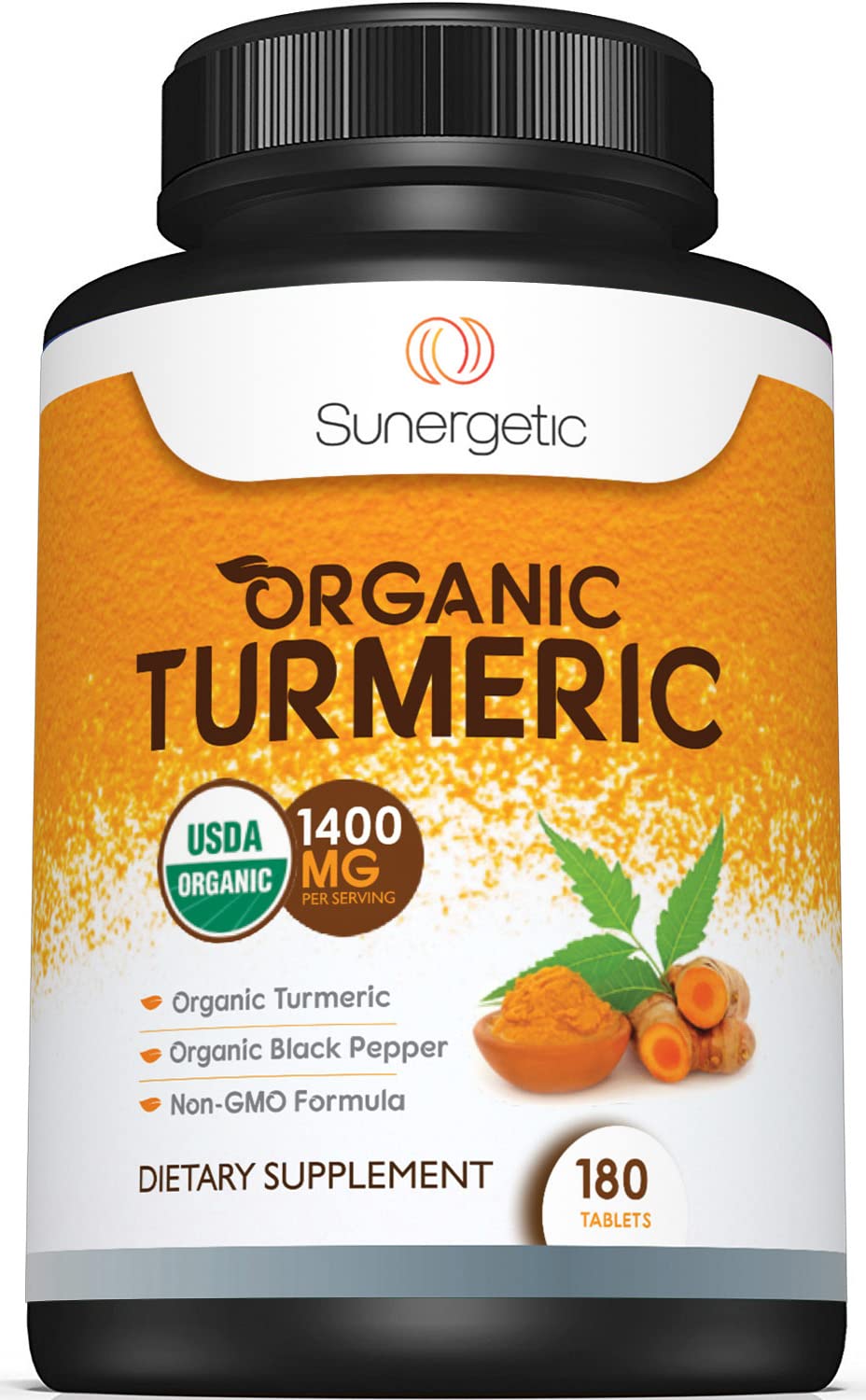 Foto 2 pulgar | Suplemento Cúrcuma Orgánica Sunergetic 1400 Mg con Pimienta Negra - Venta Internacional