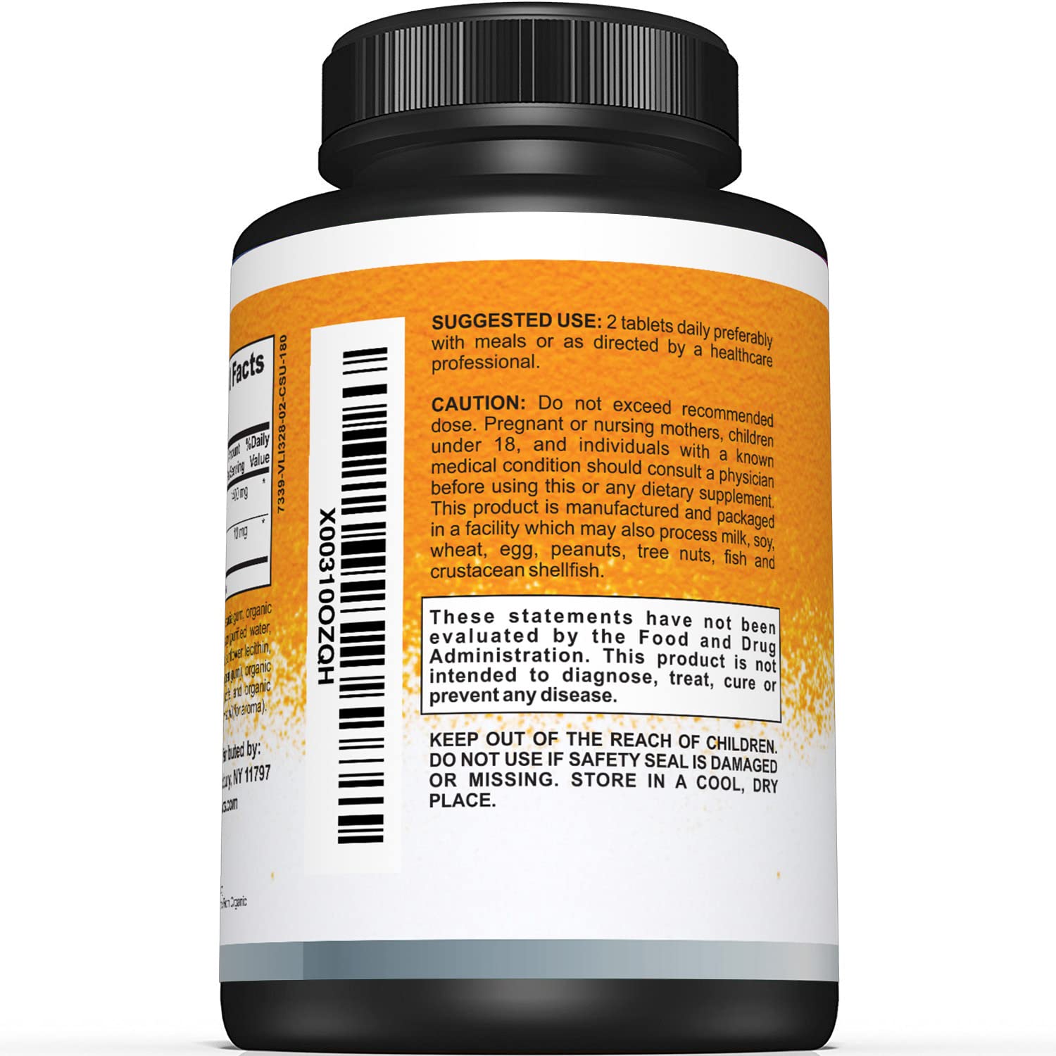 Foto 3 | Suplemento Cúrcuma Orgánica Sunergetic 1400 Mg con Pimienta Negra - Venta Internacional