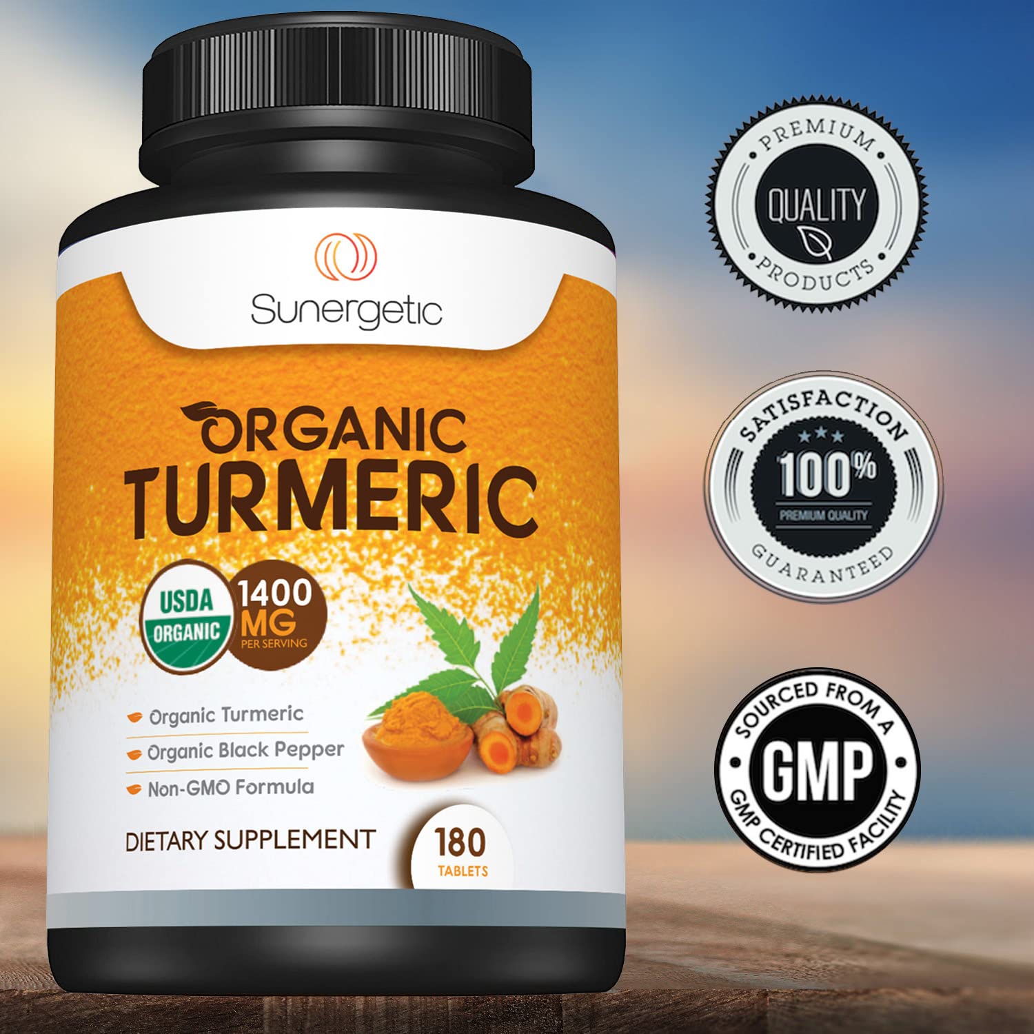 Foto 6 pulgar | Suplemento Cúrcuma Orgánica Sunergetic 1400 Mg con Pimienta Negra - Venta Internacional