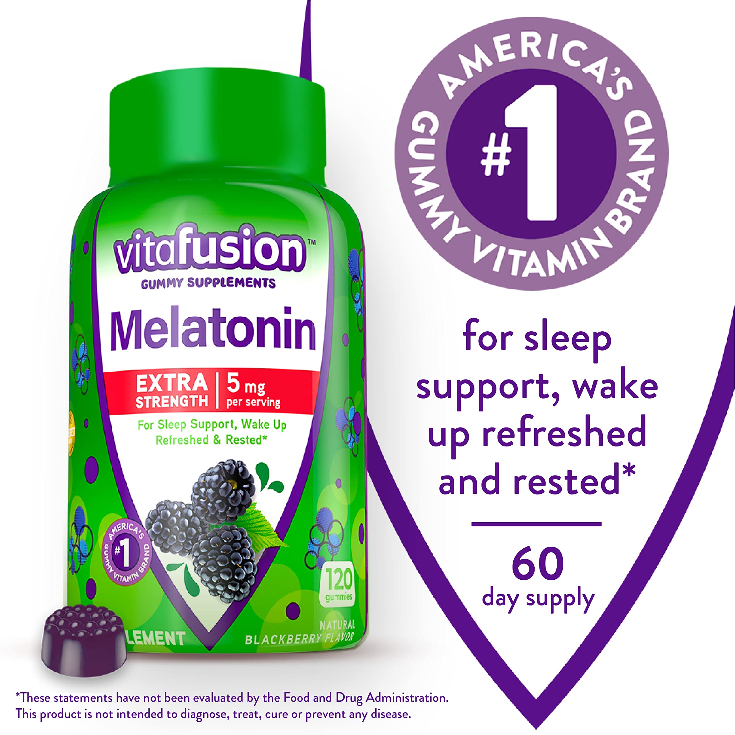 Foto 3 pulgar | Gomitas Vitafusión Extra Strength Vitamins De Melatonina 5 Mg 120 Unidades - Venta Internacional