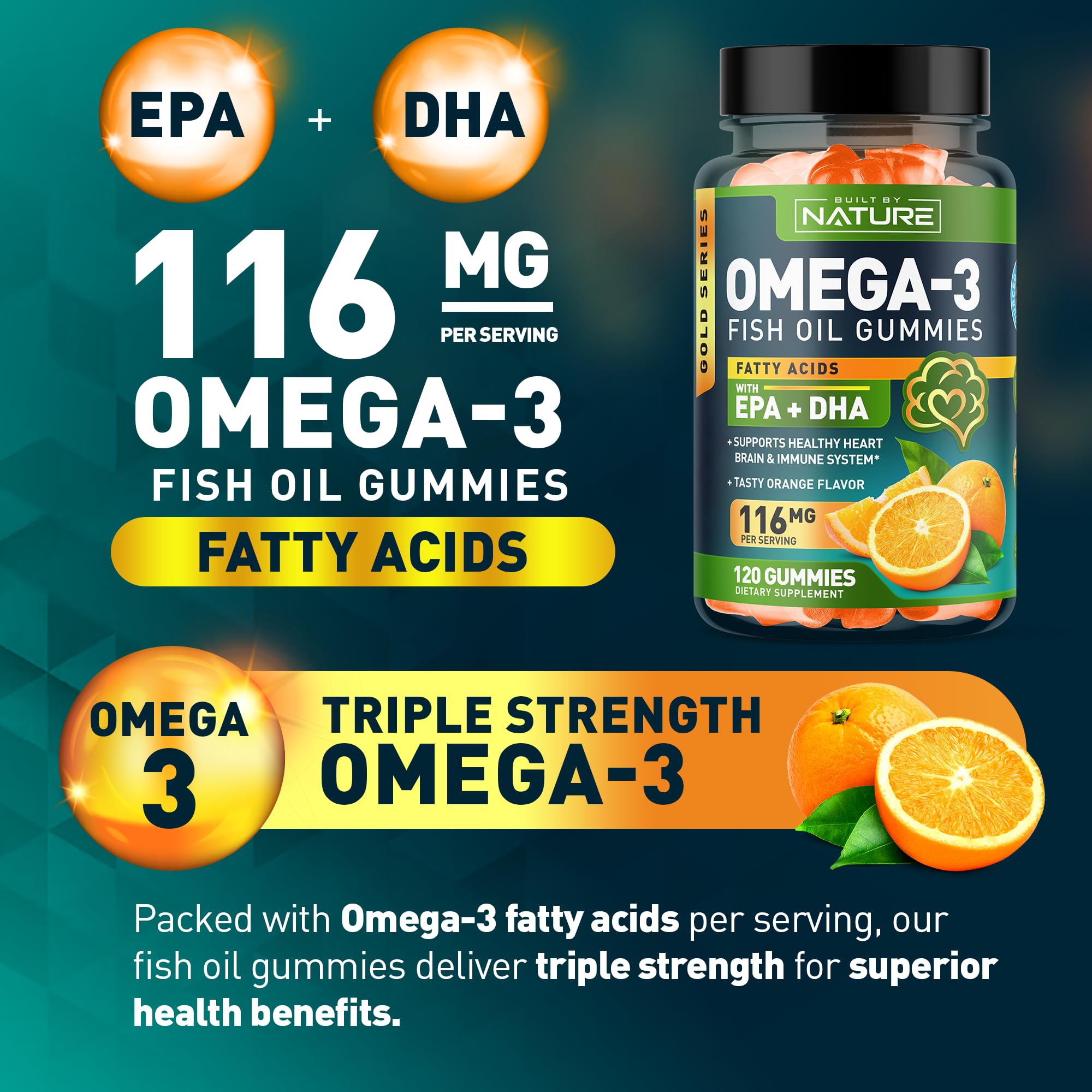 Foto 4 pulgar | Suplemento Built By Nature Omega 3 Gomitas 120u - Venta Internacional