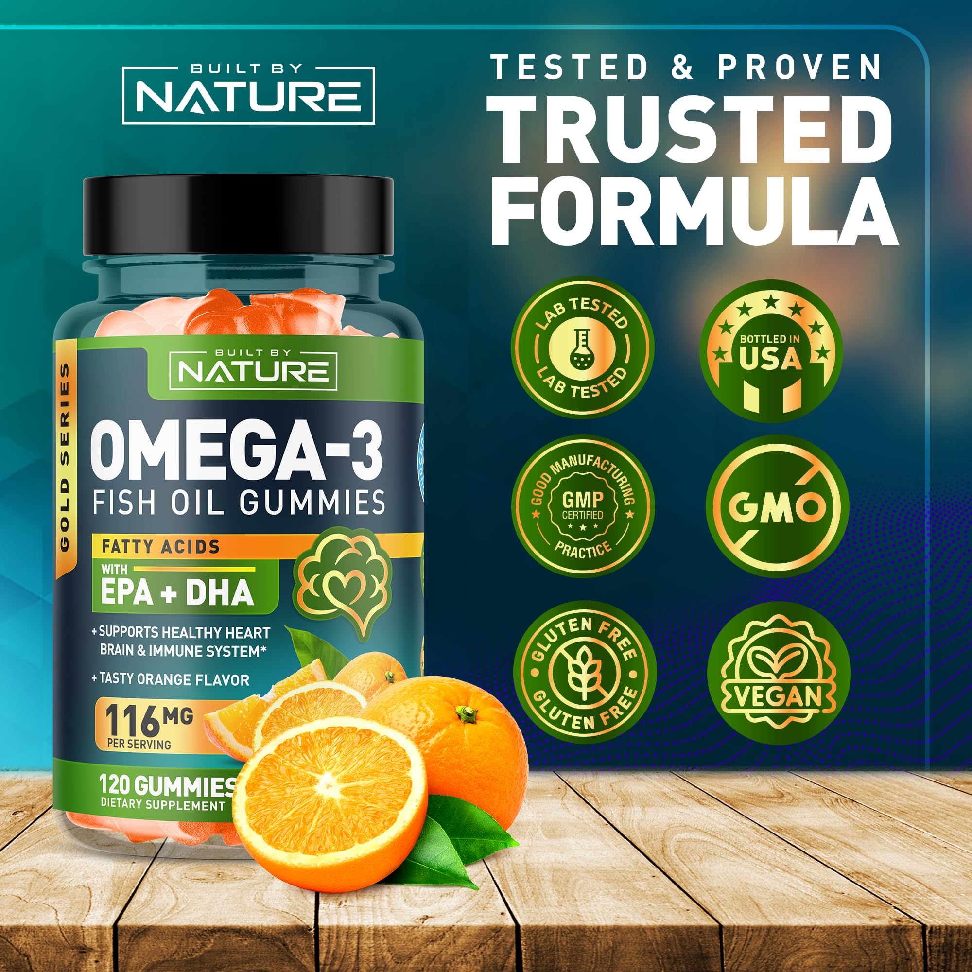 Foto 6 pulgar | Suplemento Built By Nature Omega 3 Gomitas 120u - Venta Internacional