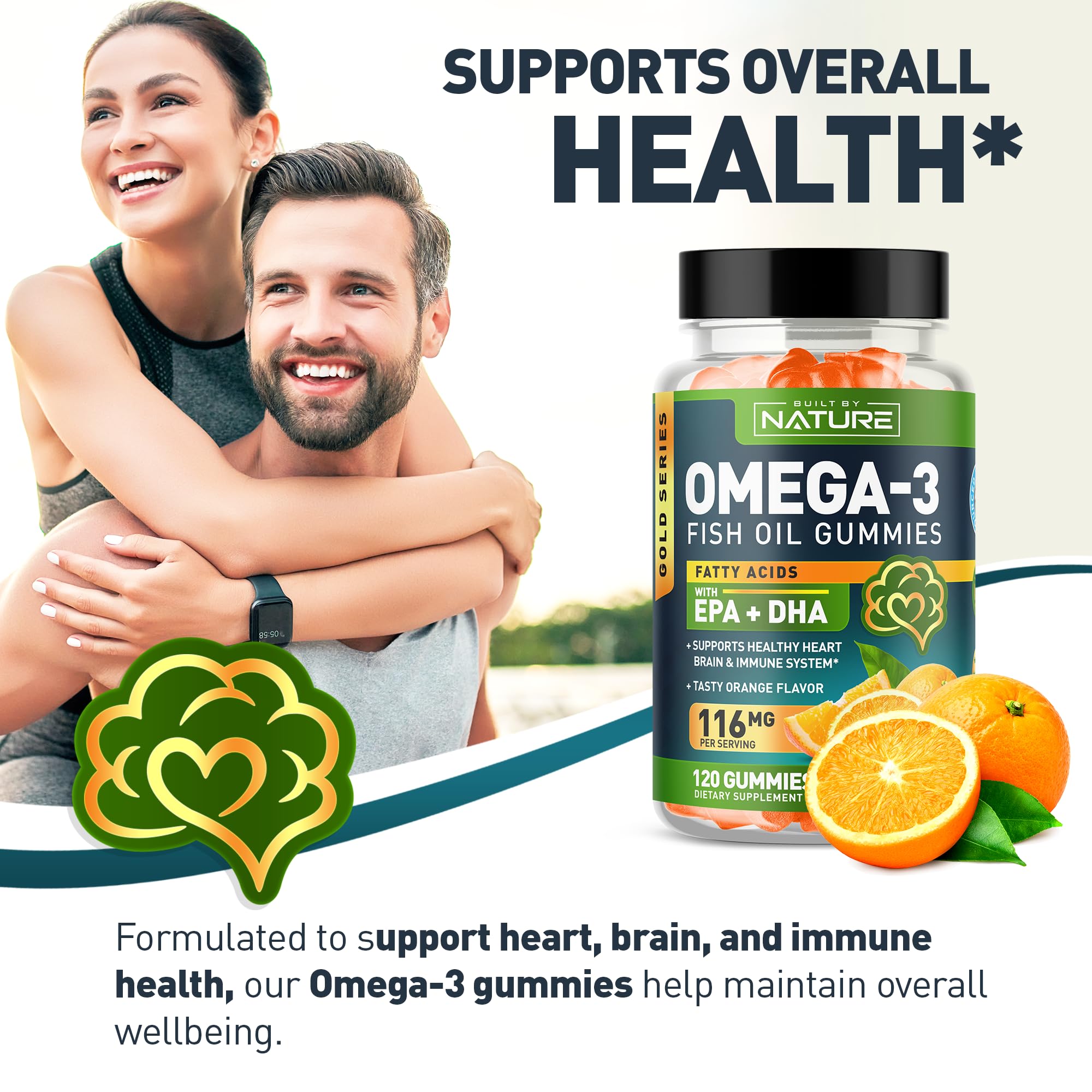 Foto 8 pulgar | Suplemento Built By Nature Omega 3 Gomitas 120u - Venta Internacional