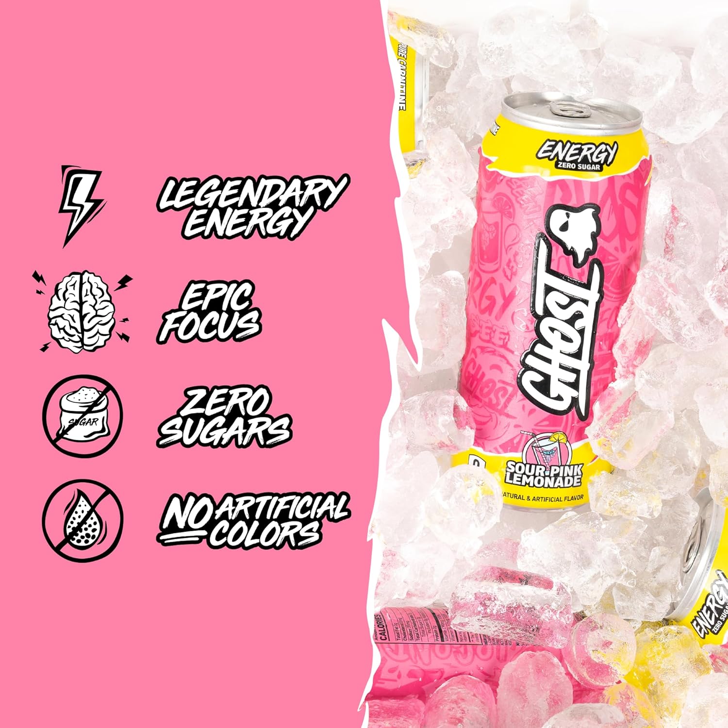 Foto 5 pulgar | Ghost Energy Bebida Energética 16 Onz 12 Pack Sour Pink Lemonade