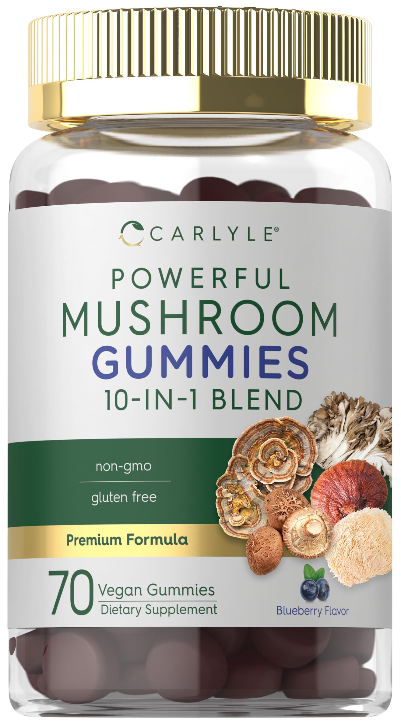 Gomitas Suplementarias Carlyle Mushroom 70 Gomitas Veganas 10 En 1 - Venta Internacional.