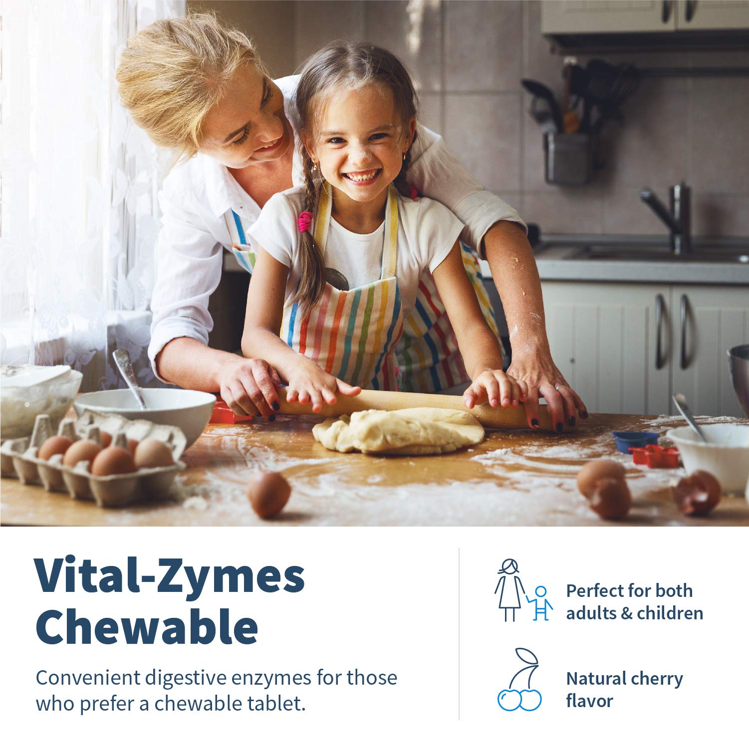 Foto 3 pulgar | Enzimas Digestivas Klaire Labs Sfi Health Vital-zymes 180 Chew - Venta Internacional.