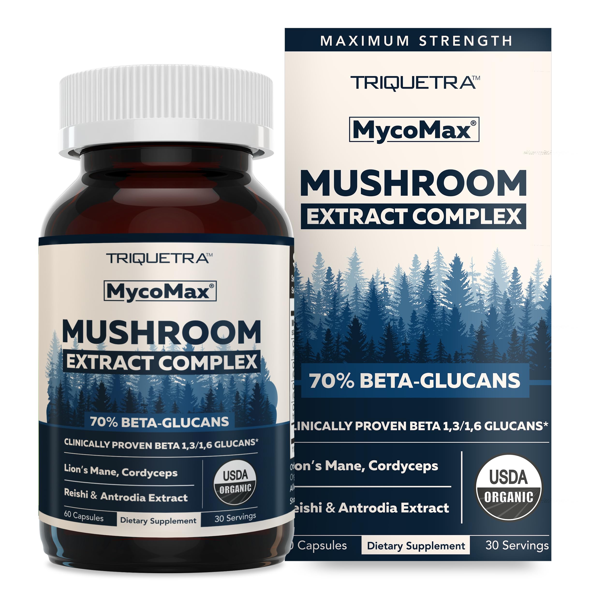 Foto 2 pulgar | Suplemento Triquetra Health Mycomax Mushroom Complex 60 Cápsulas - Venta Internacional.