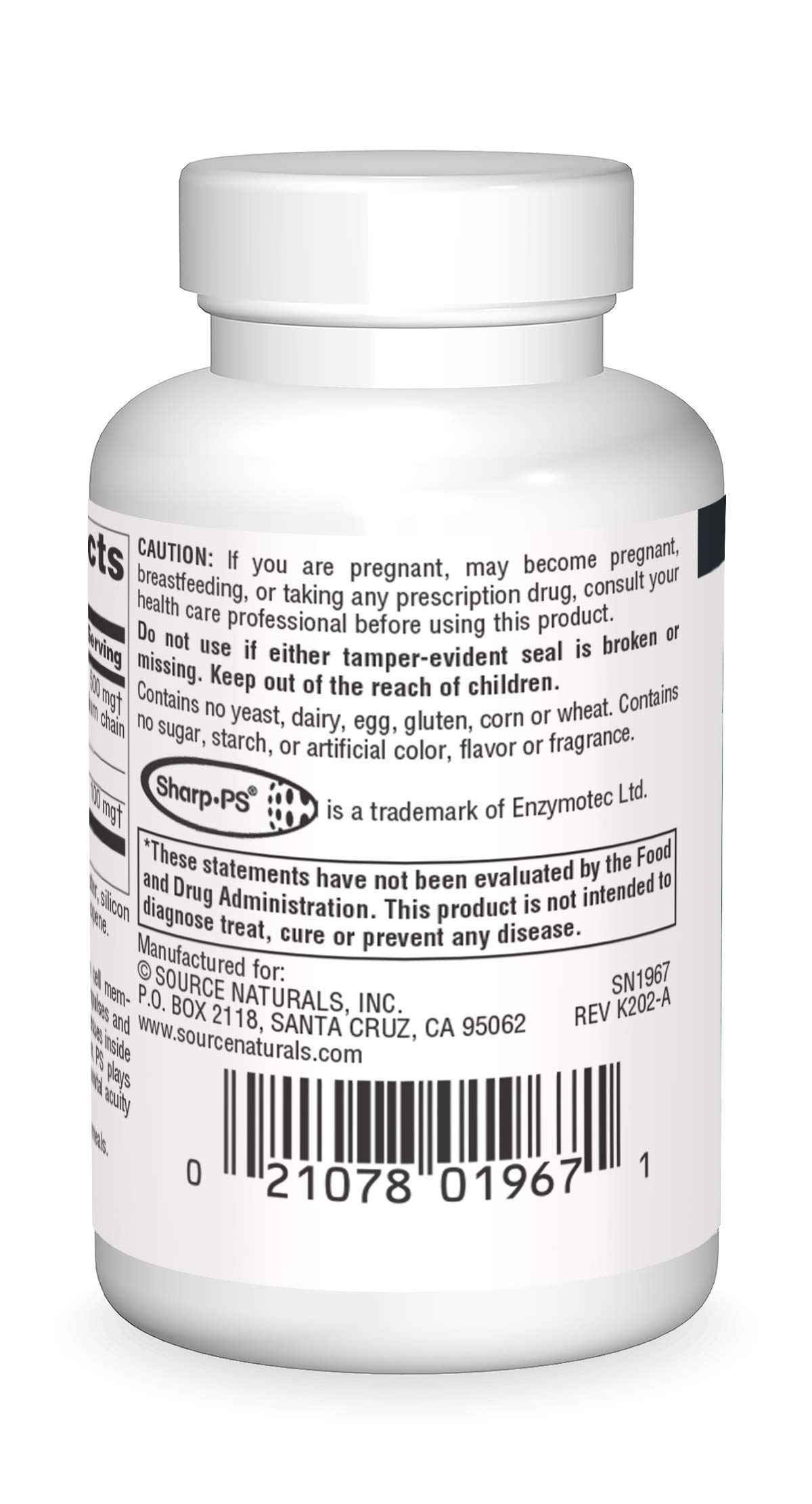 Foto 2 | Matriz De Fosfatidilserina De Supplement Source Naturals, 500 Mg - Venta Internacional.