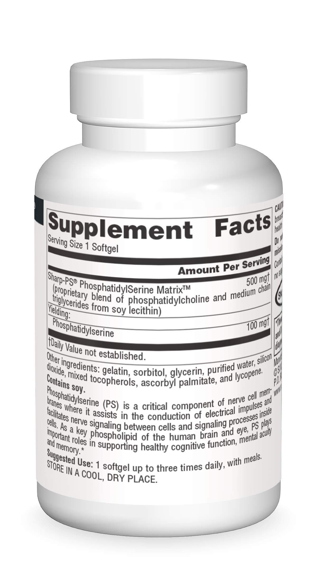 Foto 4 pulgar | Matriz De Fosfatidilserina De Supplement Source Naturals, 500 Mg - Venta Internacional.