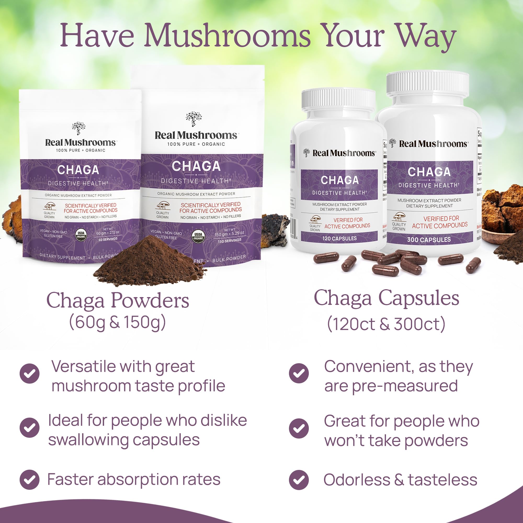 Foto 7 pulgar | Suplemento De Hongos Reales En Polvo De Chaga, 60 Porciones - Venta Internacional.