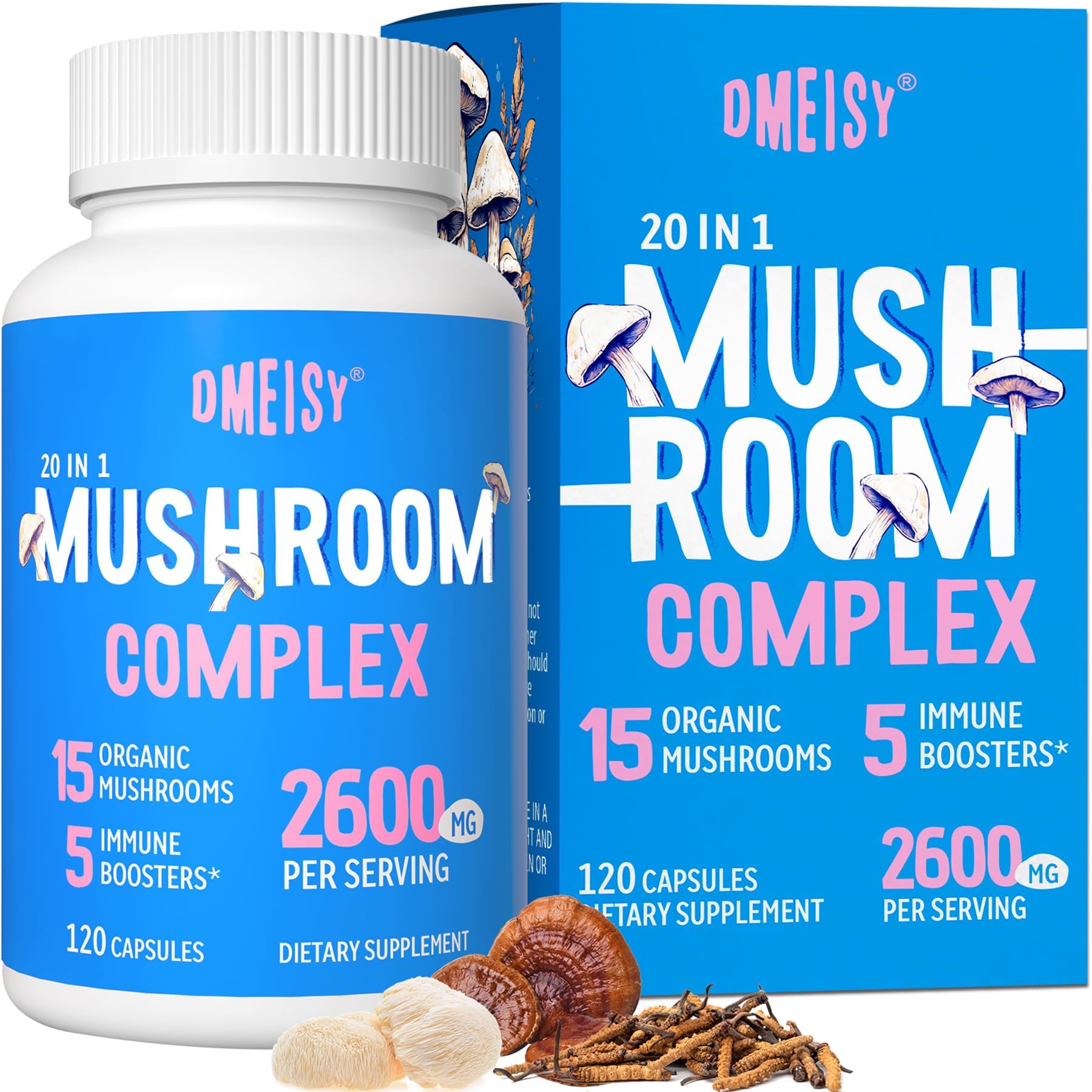 Suplemento Dmeisy Mushroom 2600 Mg Con Melena De León Y Cordyceps - Venta Internacional.