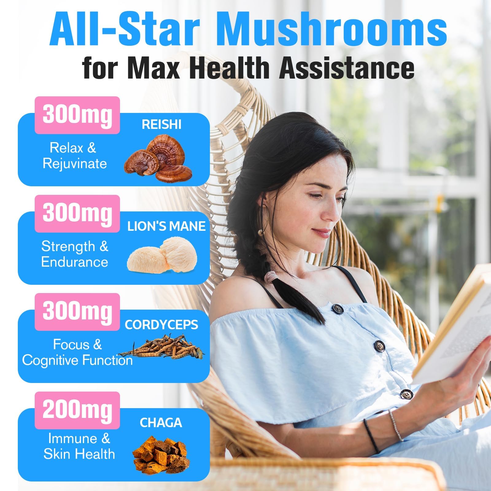 Foto 4 pulgar | Suplemento Dmeisy Mushroom 2600 Mg Con Melena De León Y Cordyceps - Venta Internacional.