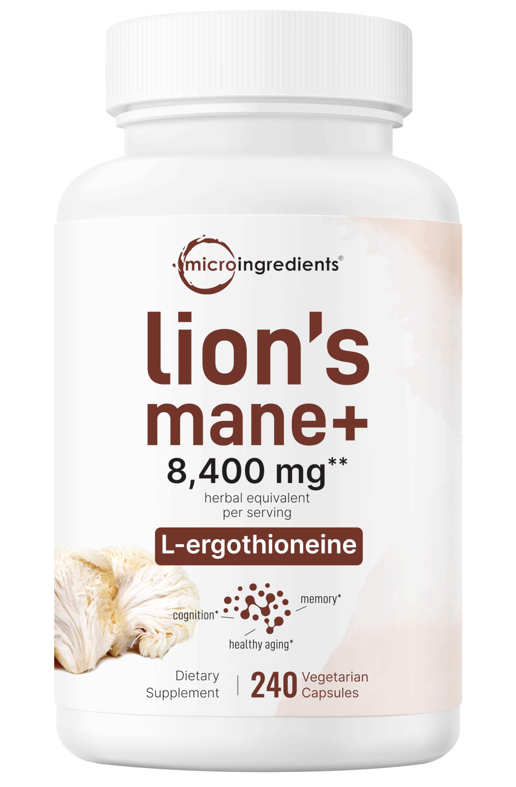 Foto 2 pulgar | Suplemento Con Microingredientes Lions Mane, 8,400 Mg, 240 Cápsulas - Venta Internacional.
