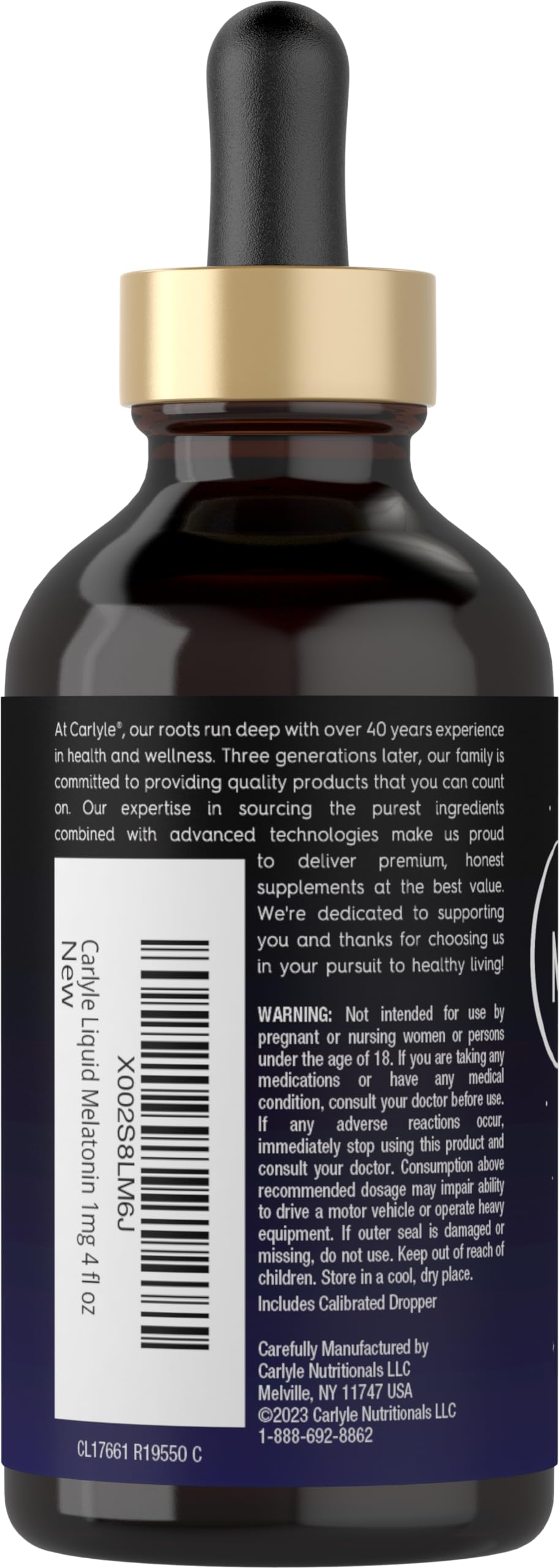 Foto 4 pulgar | Suplemento Líquido De Melatonina Carlyle, 1 Mg, 120 Ml, Bayas Naturales - Venta Internacional.