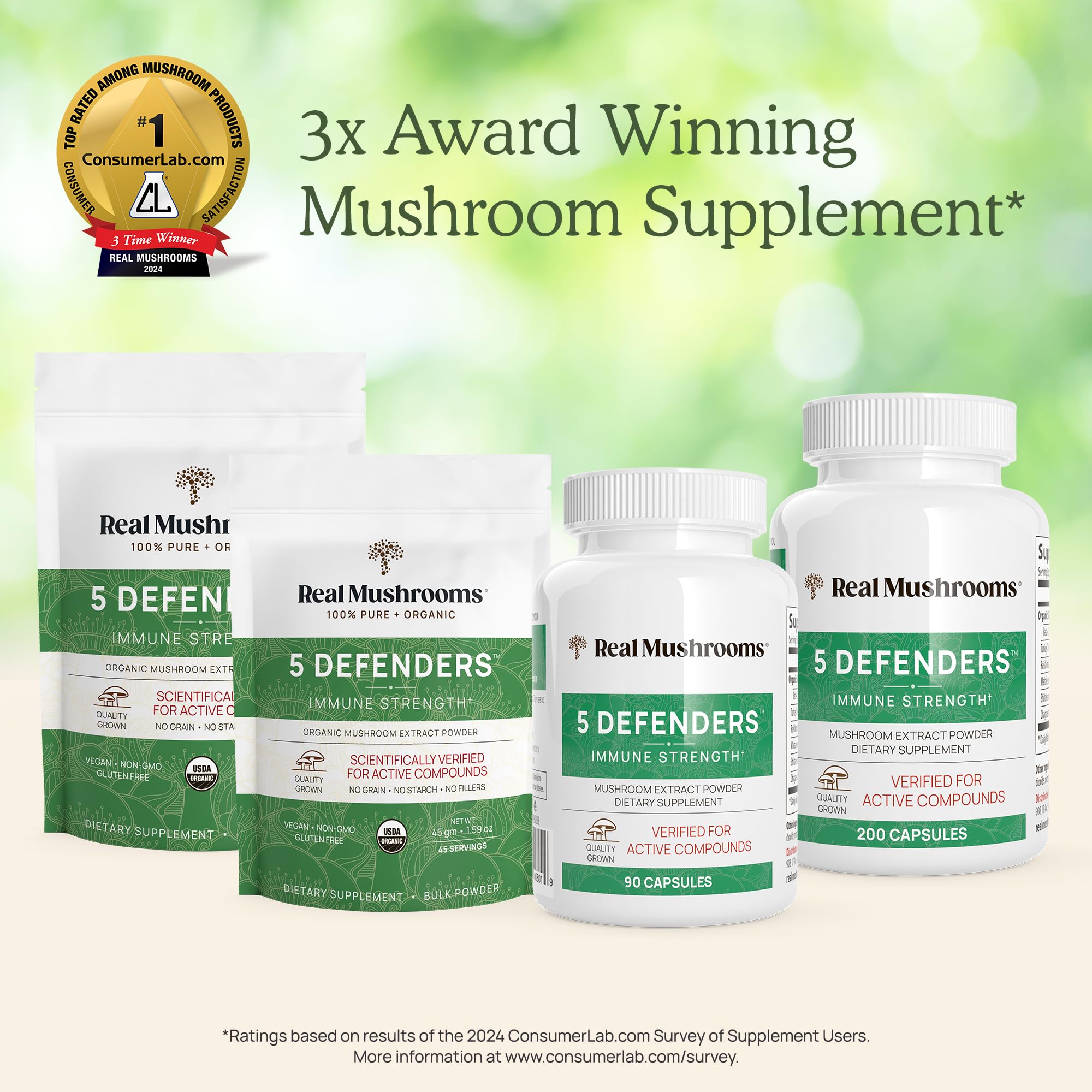 Foto 6 | Suplemento En Polvo Real Mushrooms 5 Defenders 100% Orgánico - Venta Internacional.