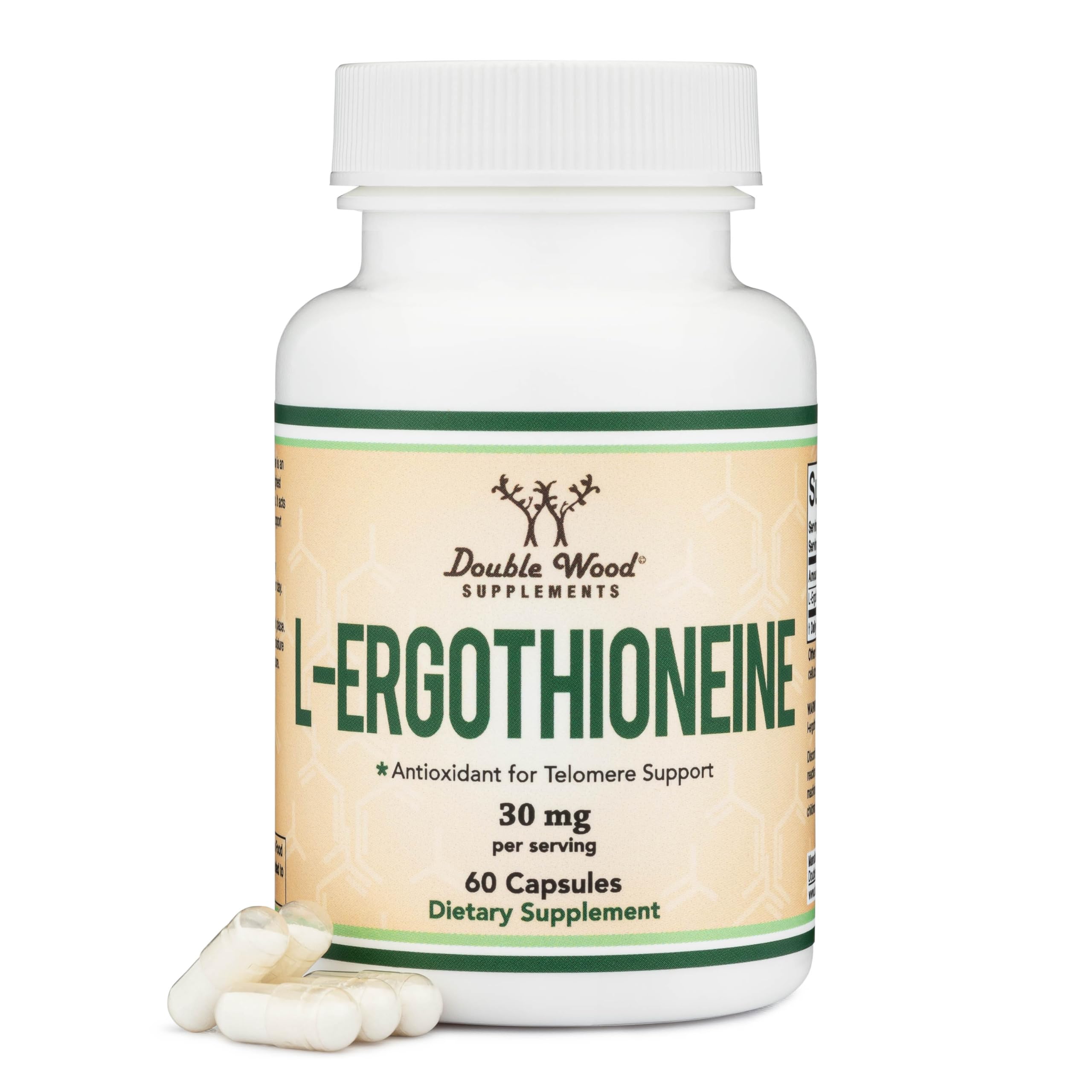 Foto 1 | Suplemento De Ergotioneína Double Wood 30 Mg 60 Cápsulas - Venta Internacional.