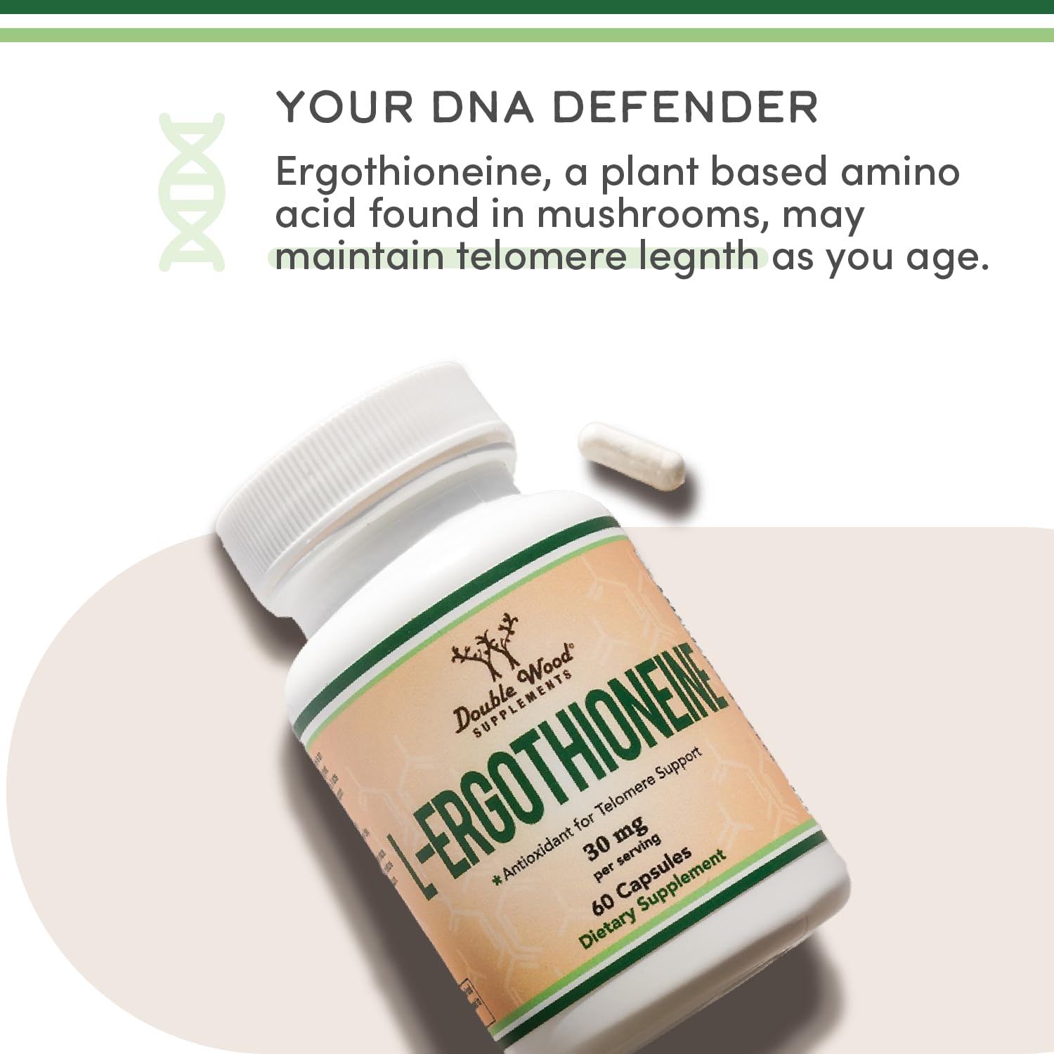 Foto 4 | Suplemento De Ergotioneína Double Wood 30 Mg 60 Cápsulas - Venta Internacional.