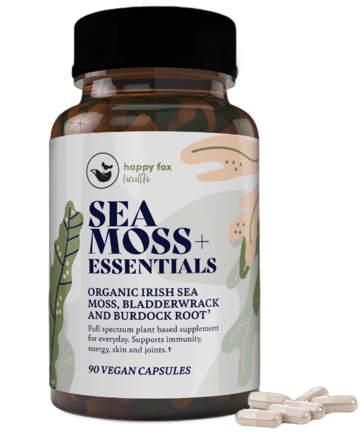 Foto 2 pulgar | Suplemento Happy Fox Sea Moss En Cápsulas De Raíz De Bardana 90% Vegano - Venta Internacional.