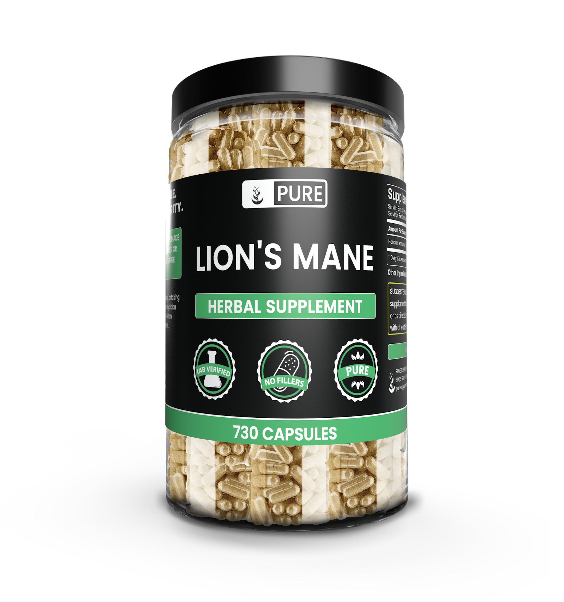 Foto 1 | Suplemento: Ingredientes Puros Y Originales Lion's Mane 730 Cápsulas - Venta Internacional.