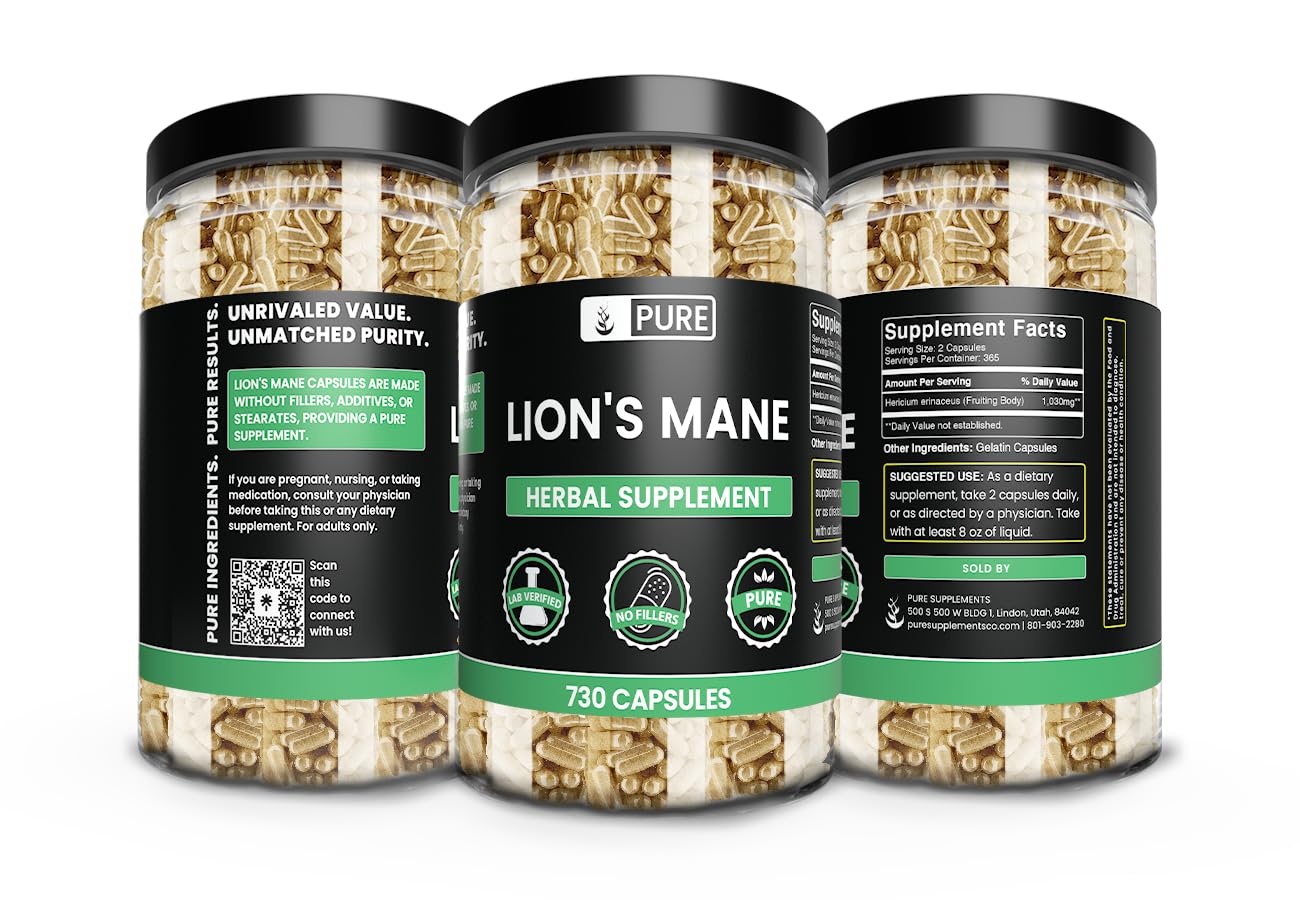 Foto 5 pulgar | Suplemento: Ingredientes Puros Y Originales Lion's Mane 730 Cápsulas - Venta Internacional.