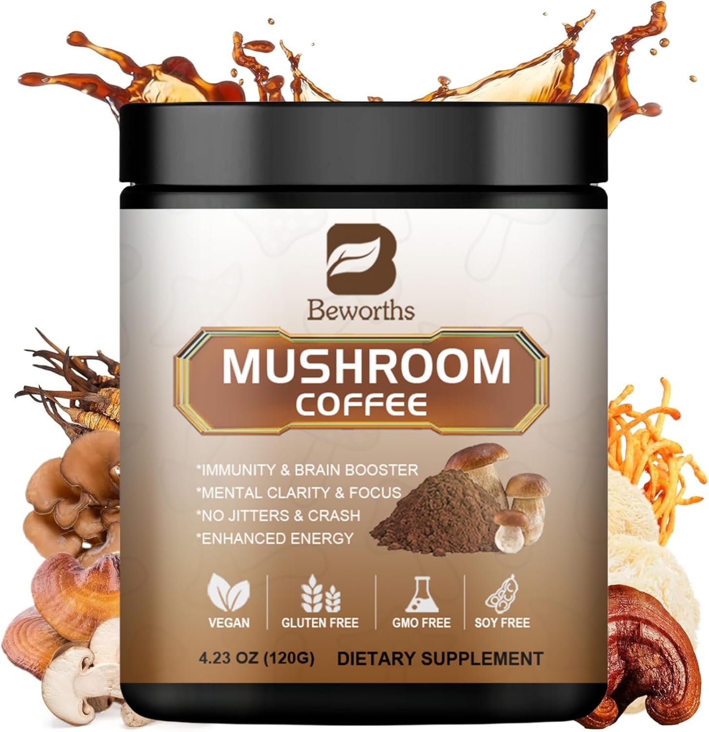 Foto 2 pulgar | Mushroom Coffee B Embellece A Lions Mane Reishi Chaga 10 En 1 - Venta Internacional.
