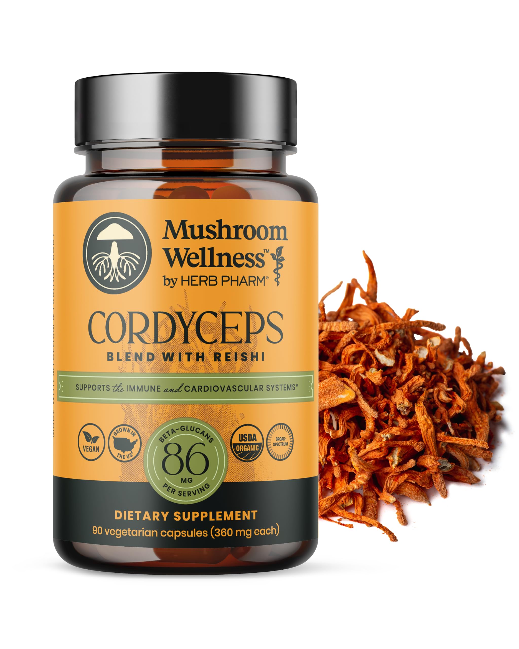 Suplemento Herb Pharm Mushroom Wellness Cordyceps Blend - Venta Internacional.