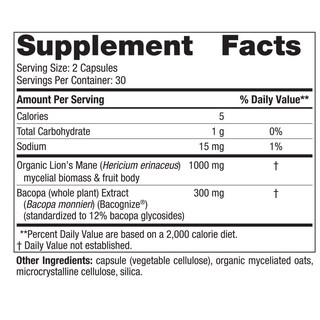 Foto 2 | Suplemento Nordic Naturals Cognition Mushroom Complex 60 Cápsulas - Venta Internacional.