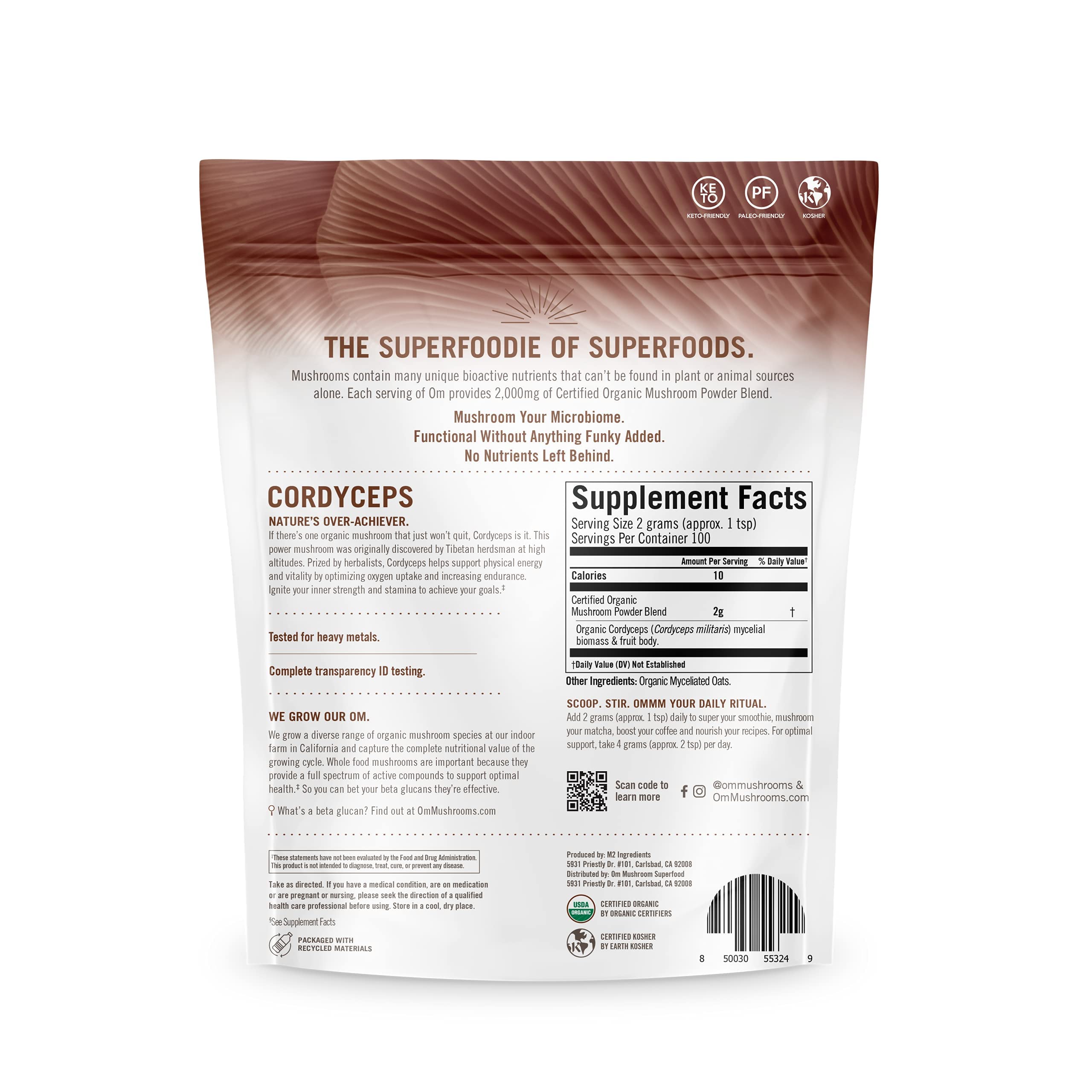 Foto 8 pulgar | Suplemento Superalimenticio Om Mushroom Cordyceps 200 G/100 Porciones - Venta Internacional.