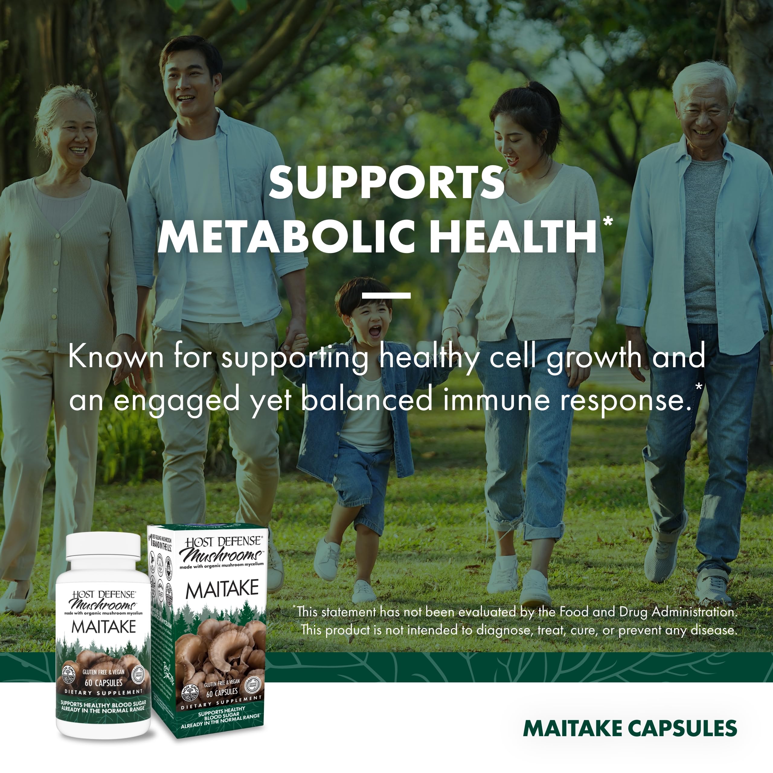 Foto 4 pulgar | Cápsulas Supplement Host Defense Maitake 60 Cápsulas - Venta Internacional.