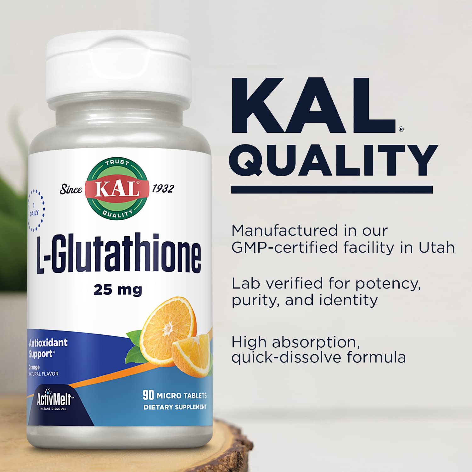 Foto 4 | Suplemento Kal, L-glutatión Reducido, Glutatión, 90 Comprimidos - Venta Internacional.