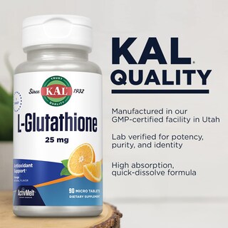 Foto 4 | Suplemento Kal, L-glutatión Reducido, Glutatión, 90 Comprimidos - Venta Internacional.