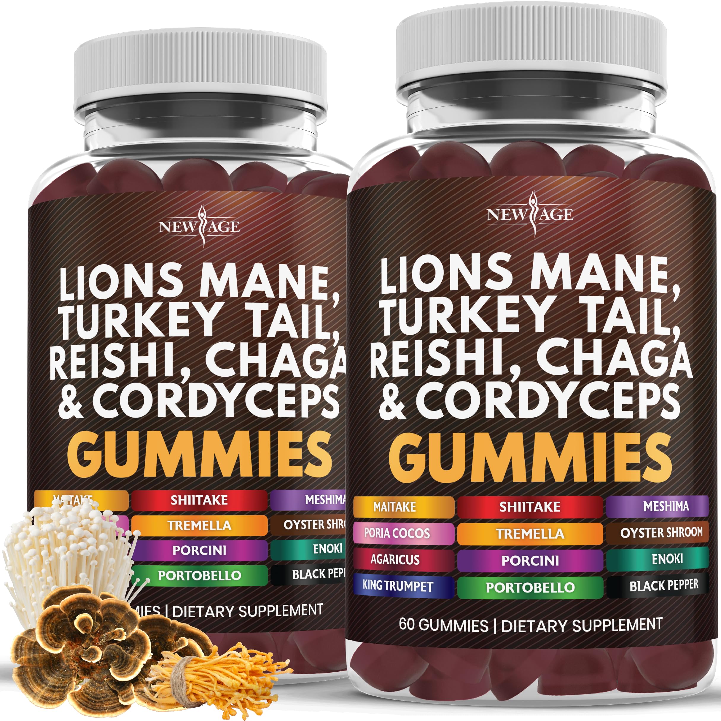 Foto 1 | Gominolas De Suplemento New Age Mushroom Lion's Mane, 120 Unidades - Venta Internacional.