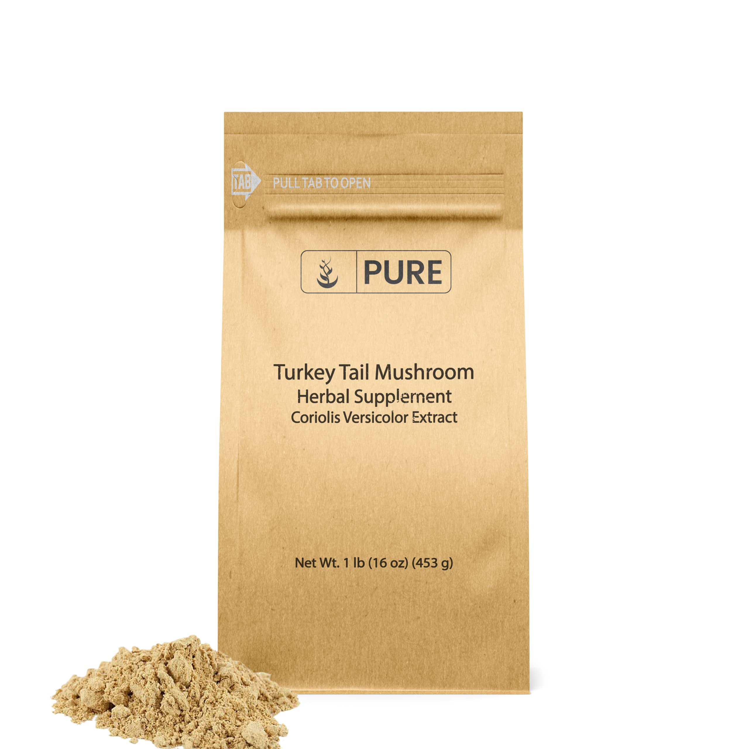Suplemento Herbal Con Ingredientes Puros Y Originales, Cola De Pavo Y Hongos En Polvo, 454 G - Venta Internacional.