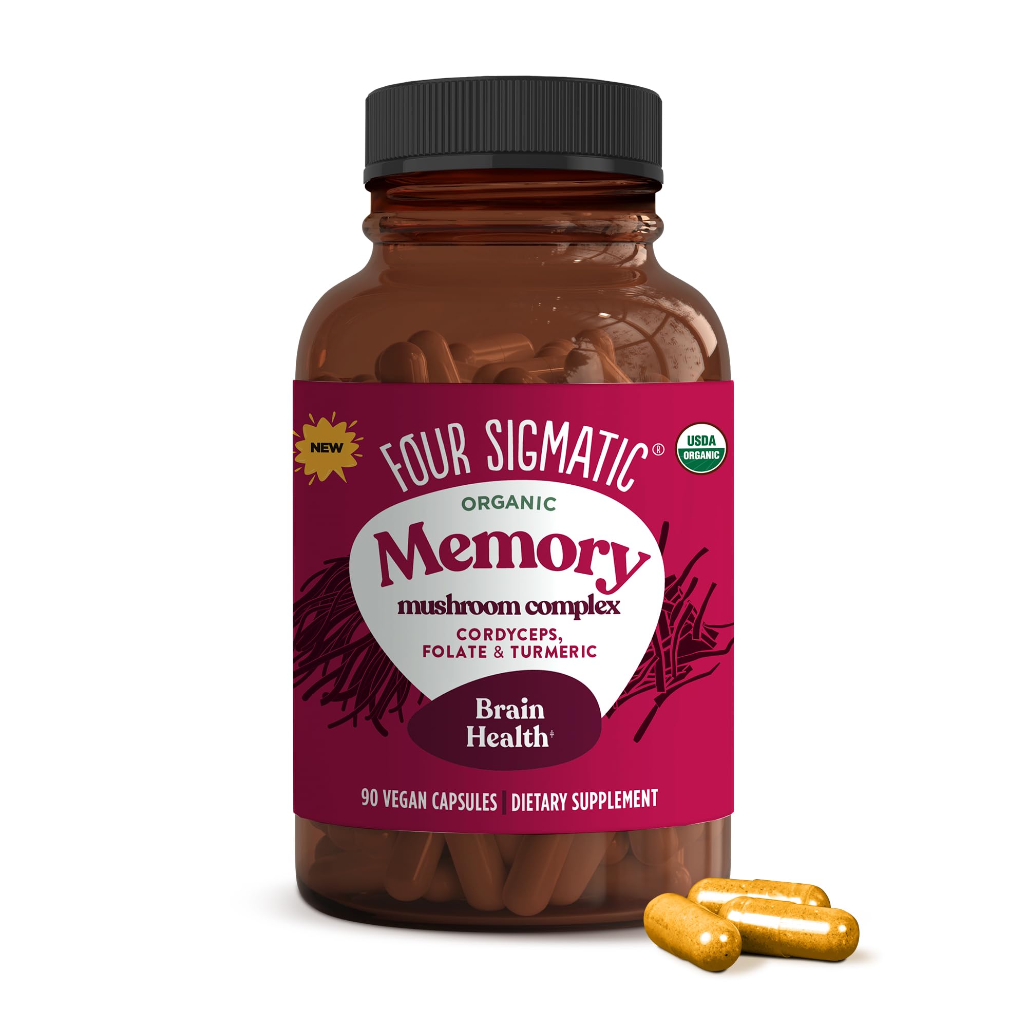 Foto 1 | Cápsulas De Memoria Four Sigmatic Reducen La Confusión Mental, 30 Porciones - Venta Internacional.