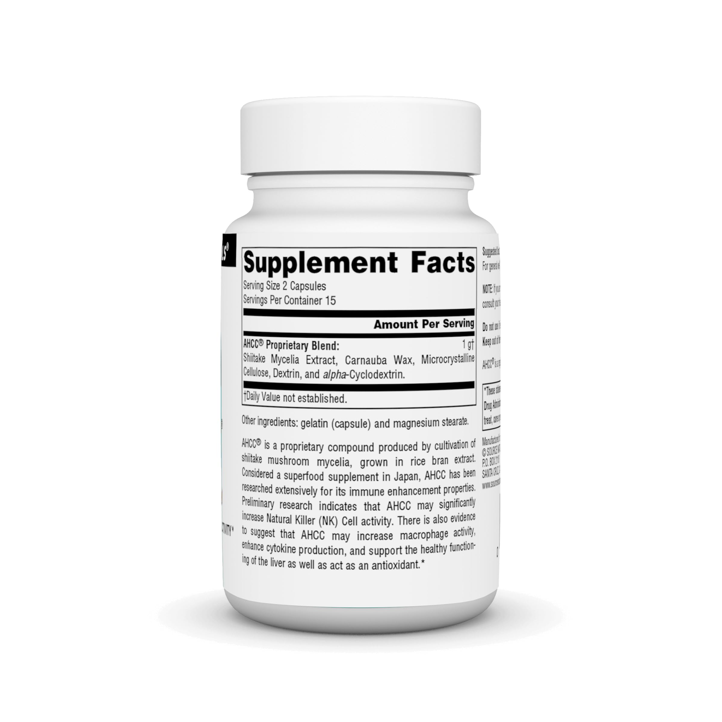 Foto 3 pulgar | Suplemento Source Naturals Ahcc 500 Mg 30 Cápsulas - Venta Internacional.