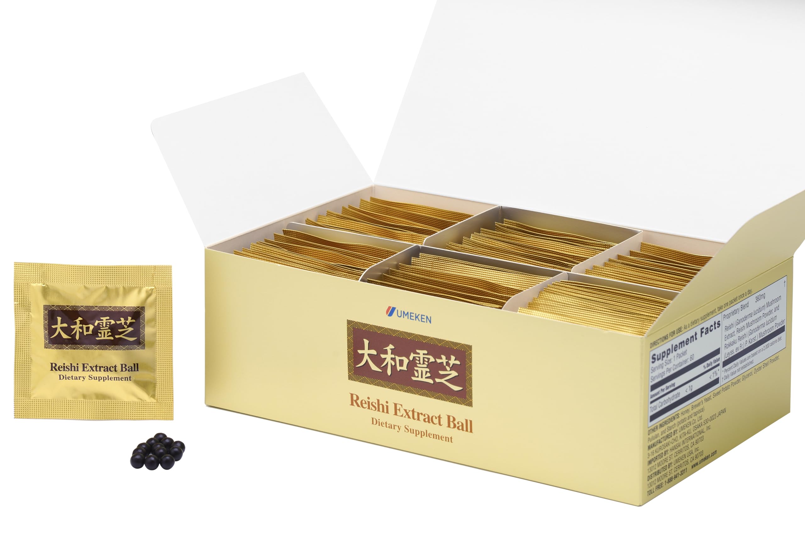 Foto 2 | Suplemento: Bolas De Extracto De Hongos Reishi Umeken, 60 Paquetes - Venta Internacional.