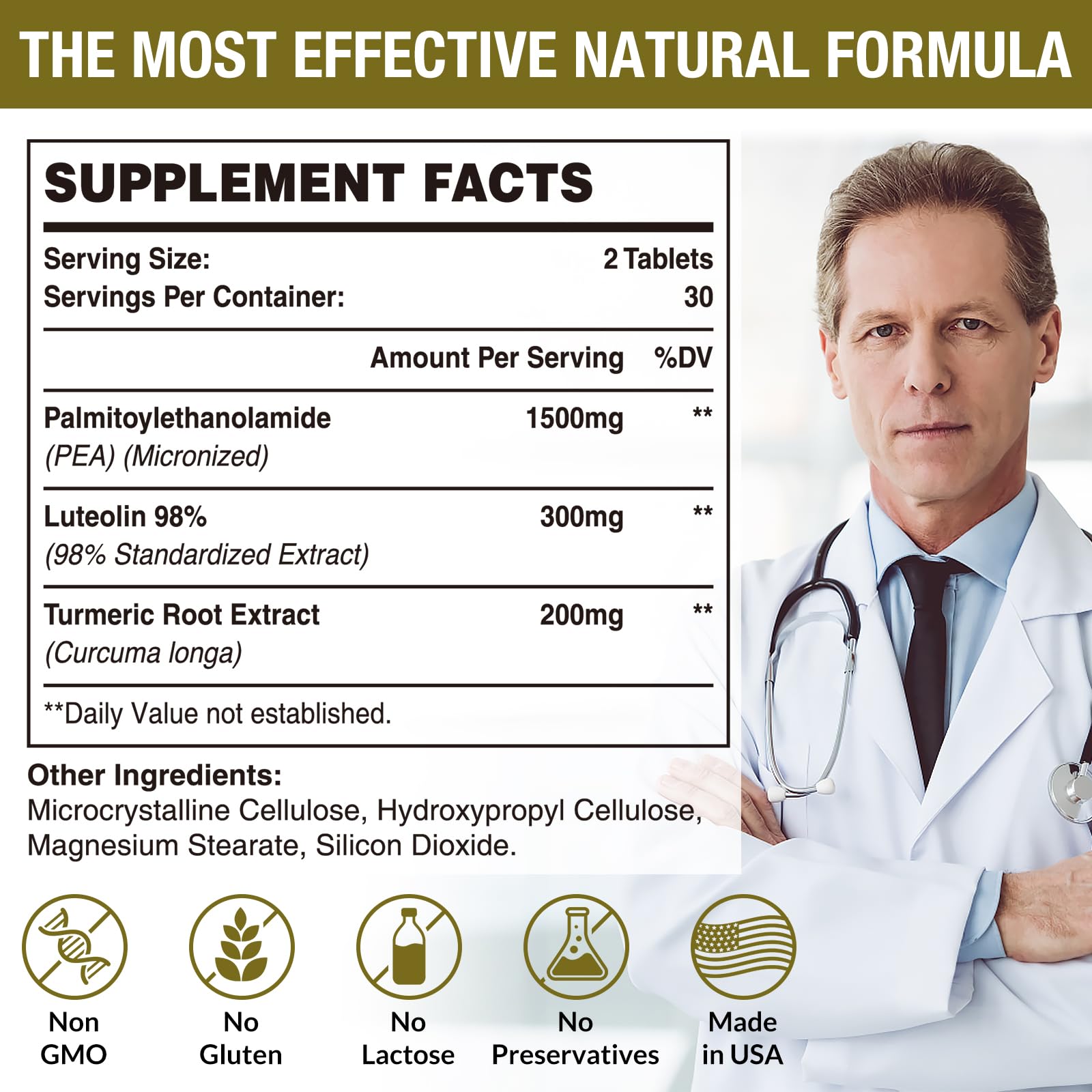 Foto 3 pulgar | Suplemento Rosmolo Palmitoiletanolamida 1500 Mg Con Luteolina - Venta Internacional.