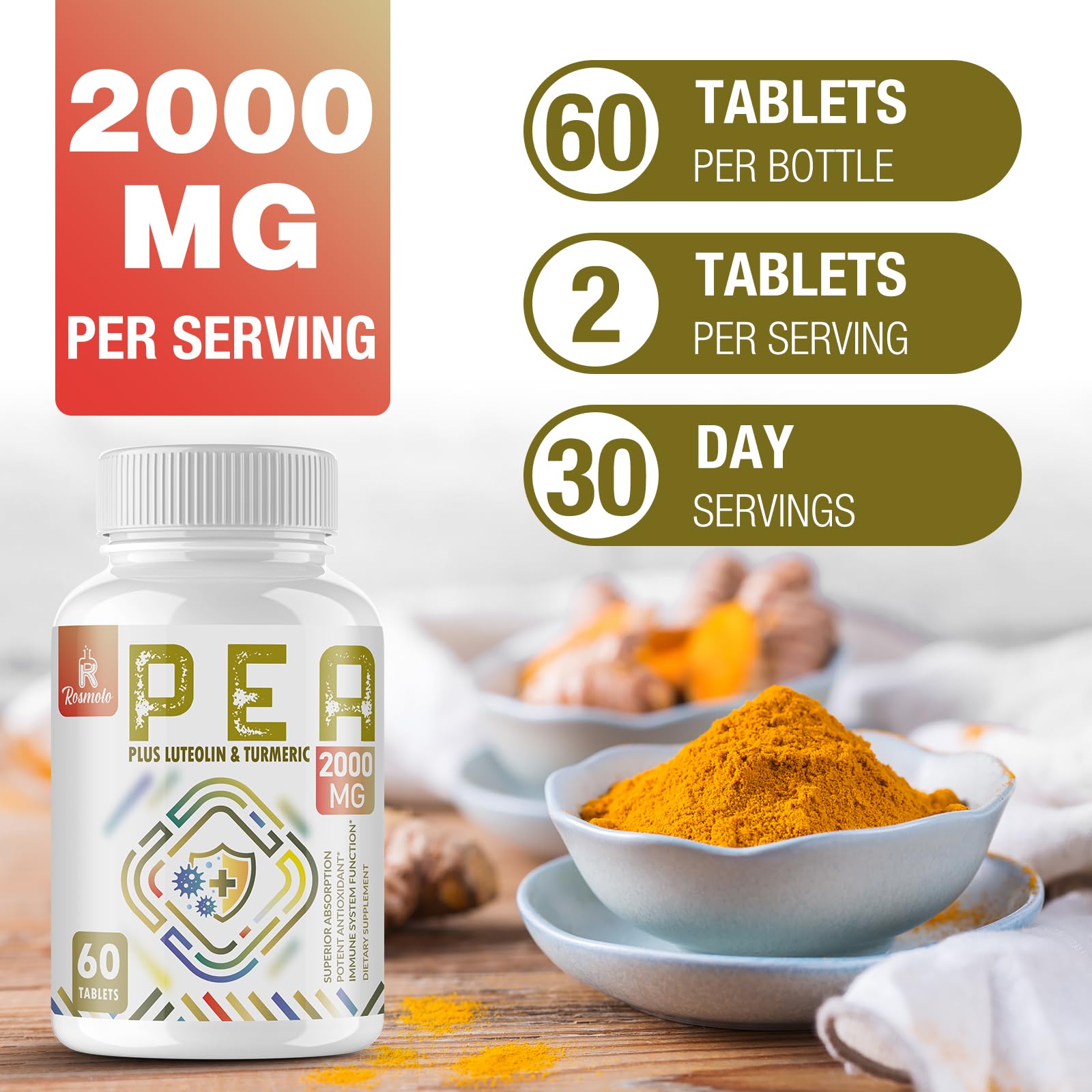 Foto 6 pulgar | Suplemento Rosmolo Palmitoiletanolamida 1500 Mg Con Luteolina - Venta Internacional.