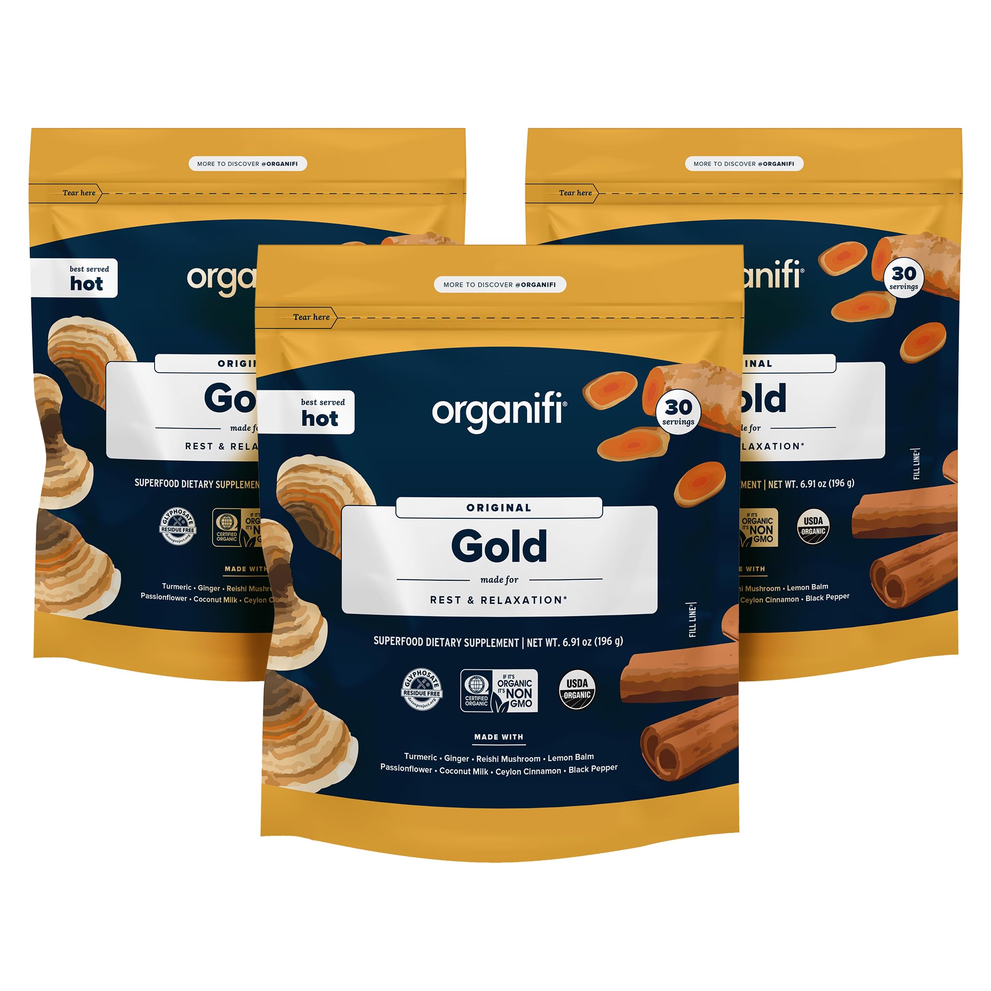Foto 2 pulgar | Suplemento Organifi Gold Superfood En Polvo, 90 Porciones - Venta Internacional.