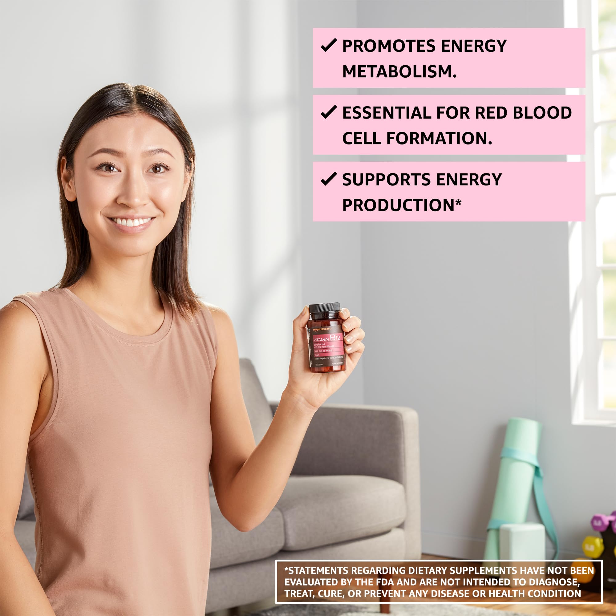 Foto 5 pulgar | Suplemento Amazon Elements De Vitamina B12 Y Metilcobalamina 5000 Mcg - Venta Internacional.