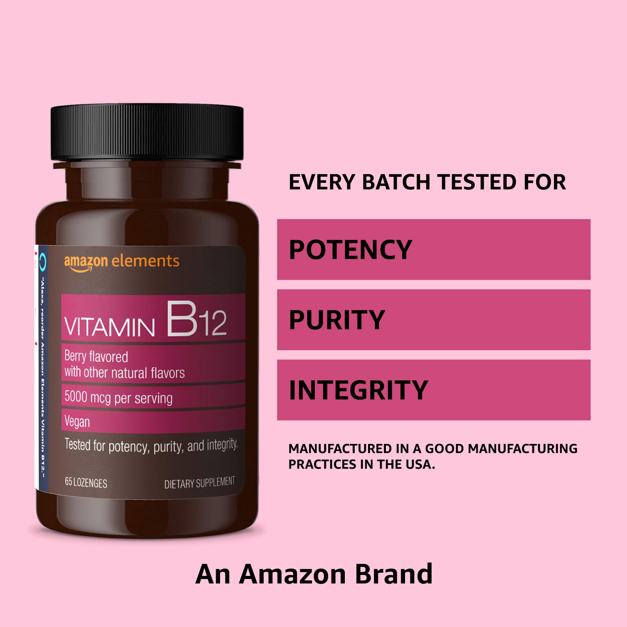 Foto 8 pulgar | Suplemento Amazon Elements De Vitamina B12 Y Metilcobalamina 5000 Mcg - Venta Internacional.
